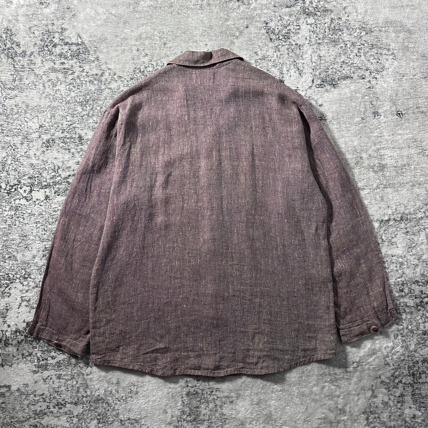 FLAX 100% Linen Smoky Plum Long Sleeve Shirt – Small