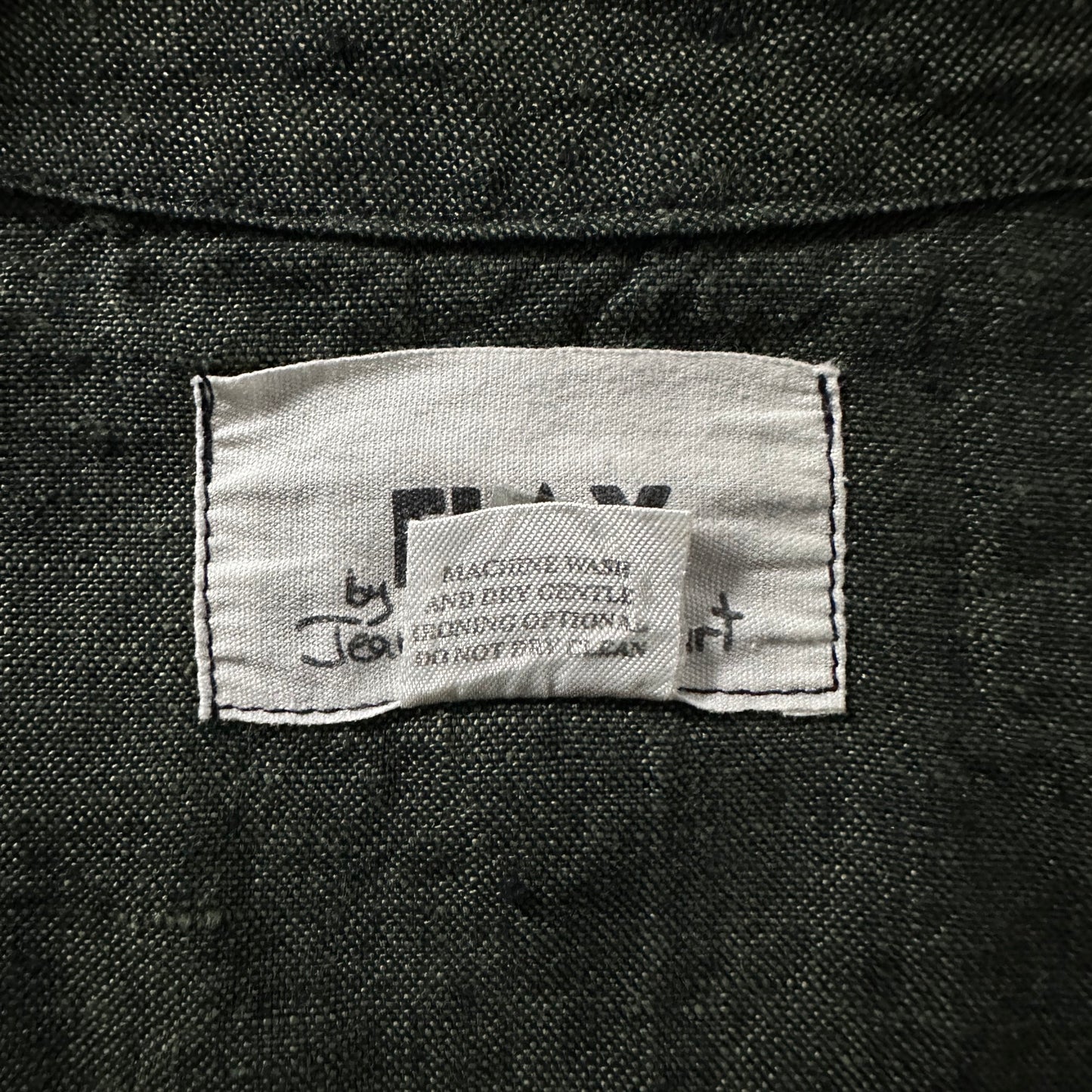 FLAX Linen Dark Green Double-Breasted Jacket – M