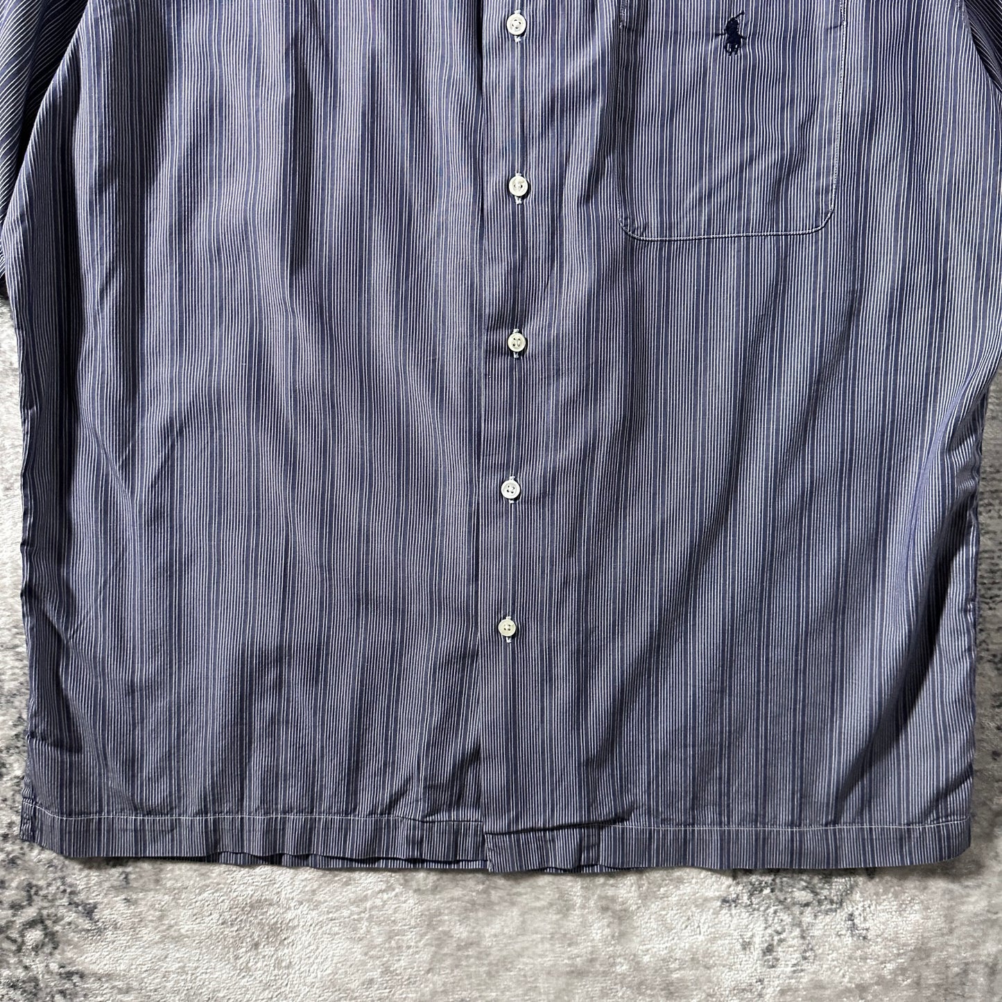 Polo by Ralph Lauren Caldwell Cotton Navy Stripe Camp Shirt – L