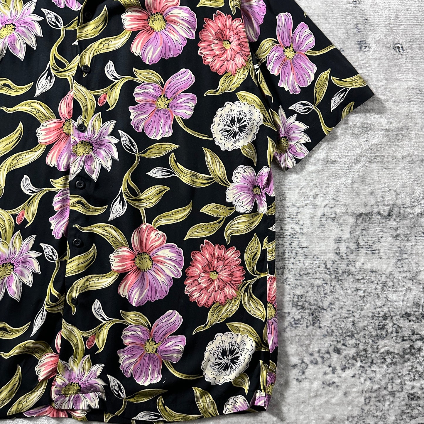 Polo by Ralph Lauren Clayton Rayon Black Floral Camp Shirt – L