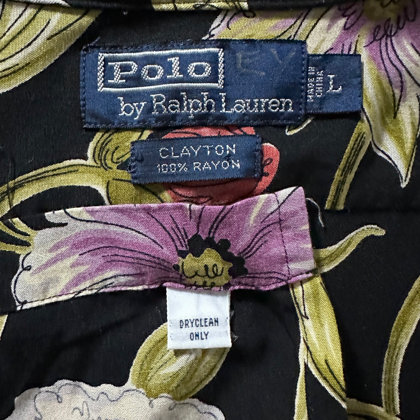 Polo by Ralph Lauren Clayton Rayon Black Floral Camp Shirt – L