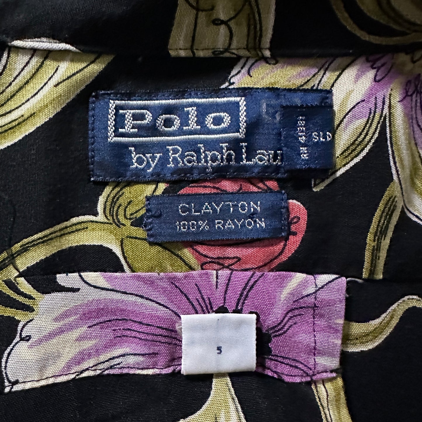 Polo by Ralph Lauren Clayton Rayon Black Floral Camp Shirt – L