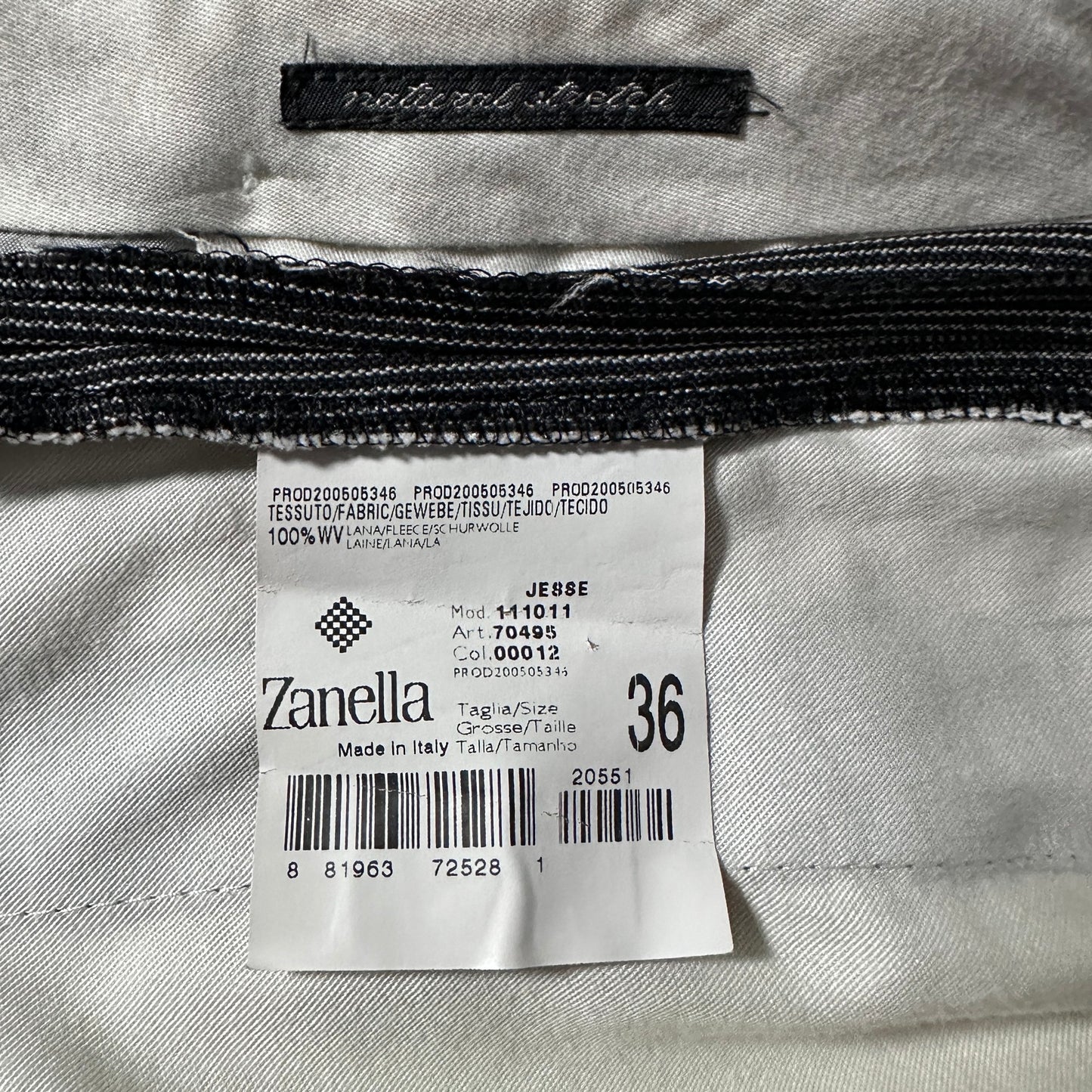 Zanella 100% Wool Gray Pinstripe Pleated Trousers – 36