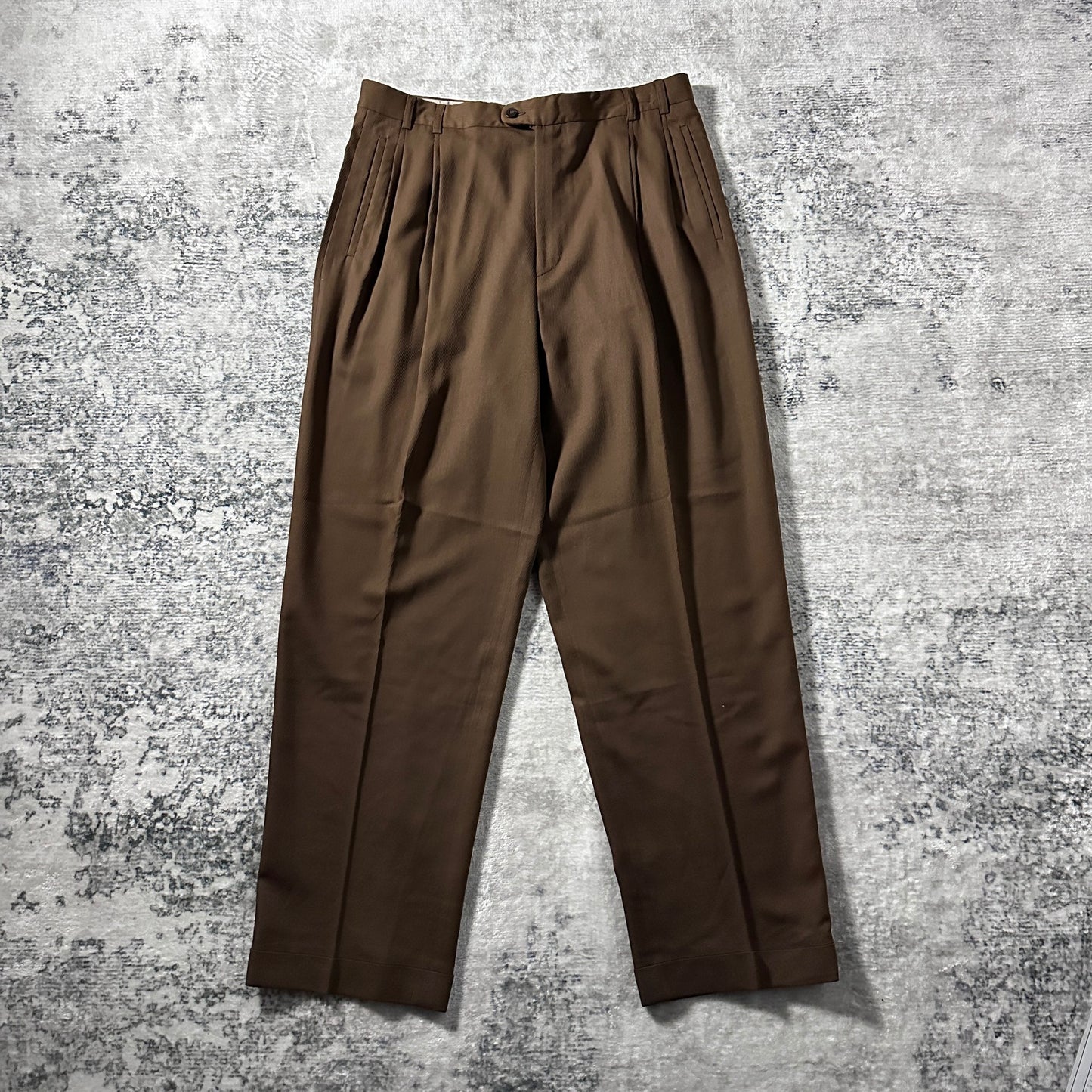 Zanella Wool Brown Pleated Trousers – 36