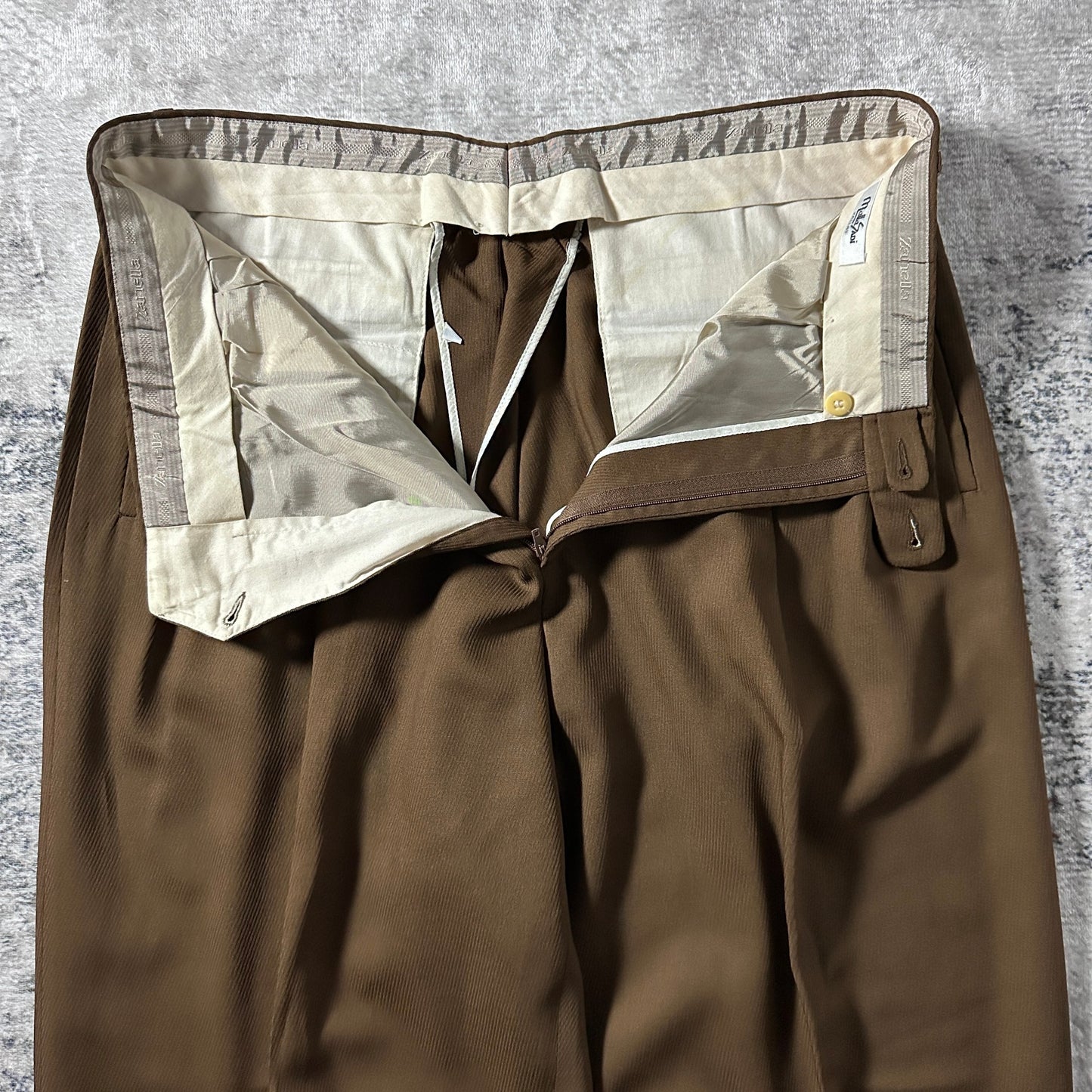 Zanella Wool Brown Pleated Trousers – 36