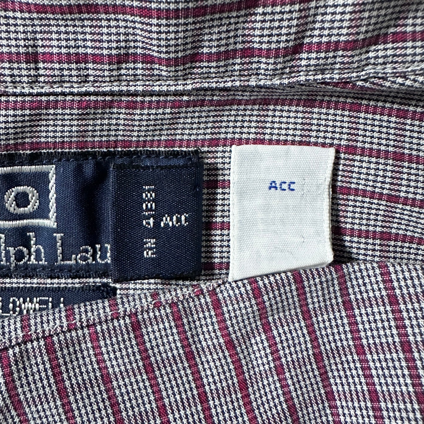 Caldwell 100% Cotton Gray Burgundy Check Short Sleeve Shirt – L Polo by Ralph Lauren
