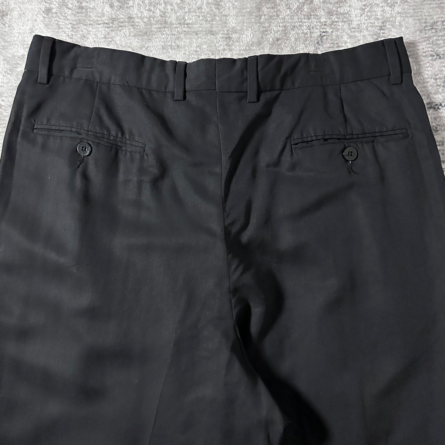 Silk Rayon Black Pleated Trousers – 36　Mondo Marco Made in Italy