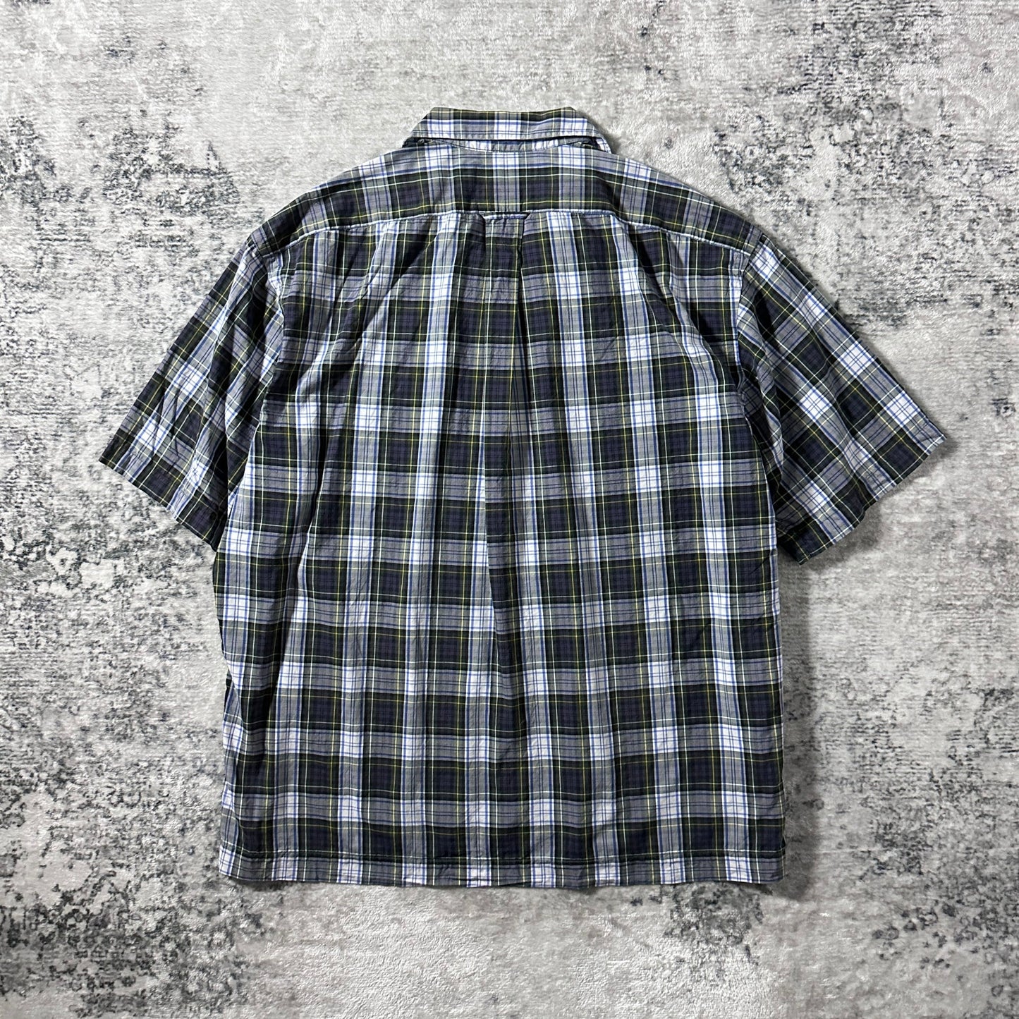 Polo by Ralph Lauren Caldwell Cotton Silk Green Navy Plaid Shirt – L