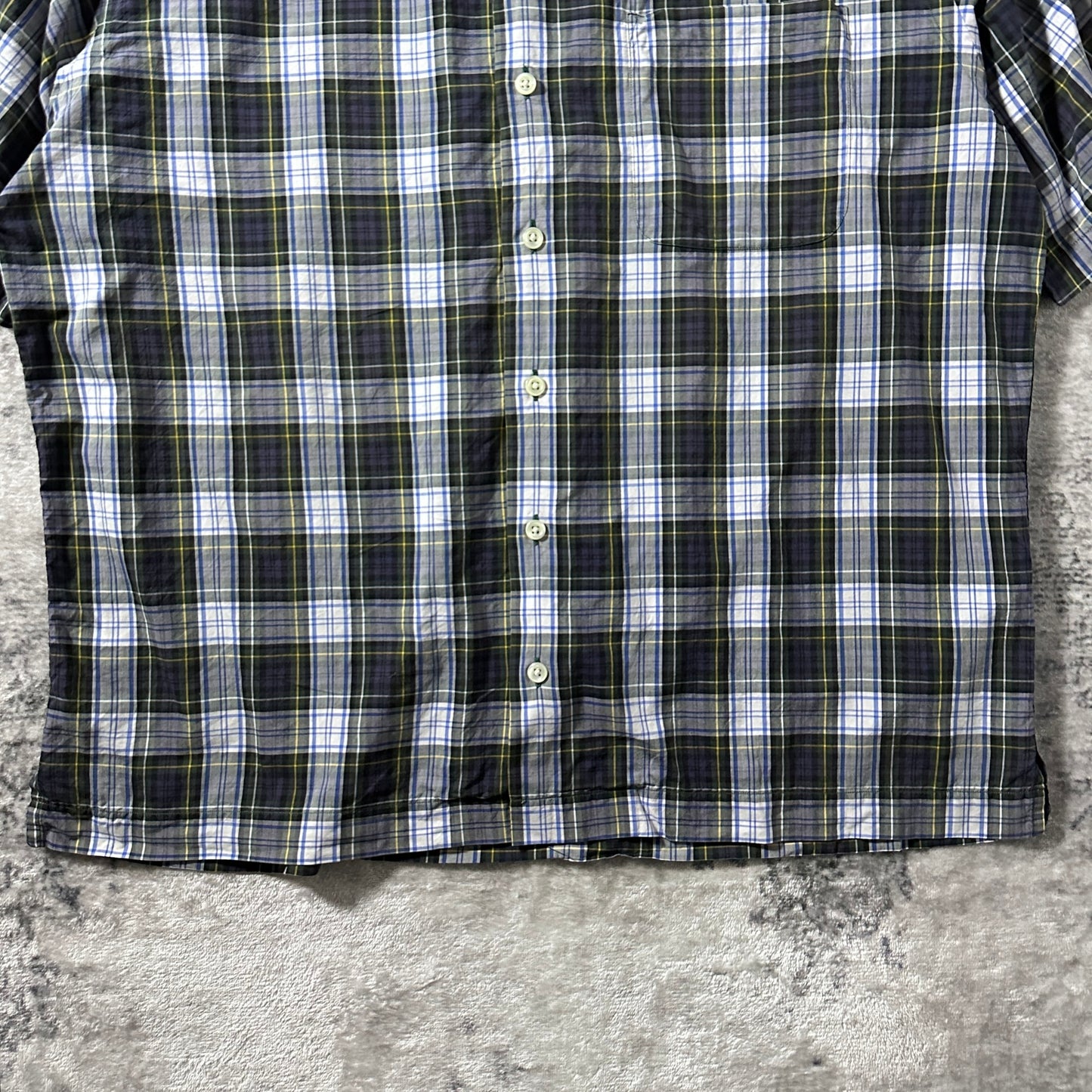 Polo by Ralph Lauren Caldwell Cotton Silk Green Navy Plaid Shirt – L