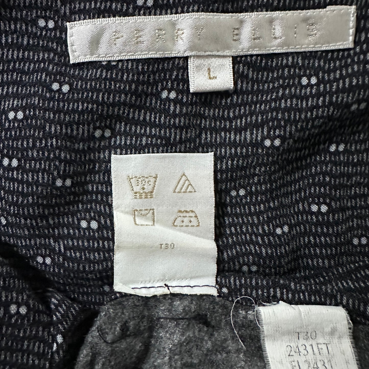 Perry Ellis Textured Dot Short Sleeve Shirt – L / Black