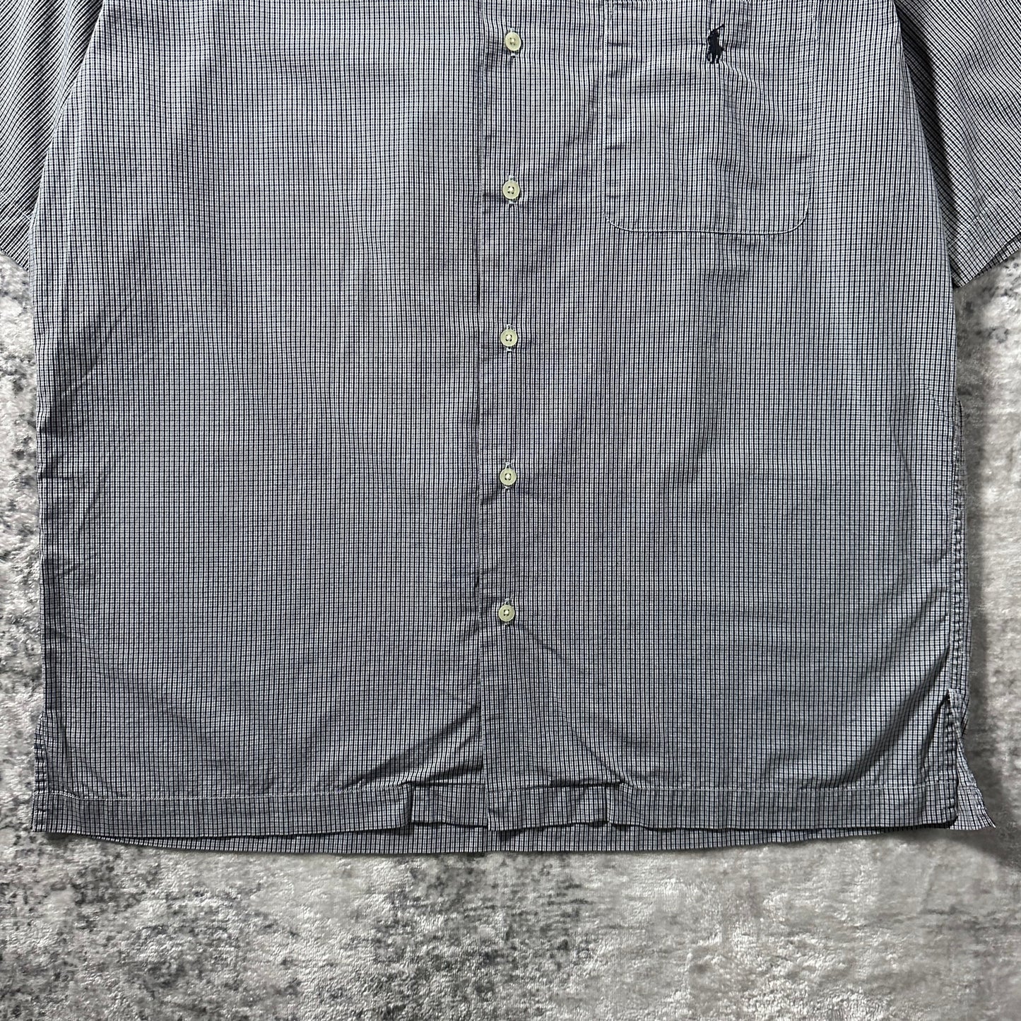 Polo Ralph Lauren Caldwell Cotton Micro Check Short Sleeve Shirt – M / Black White