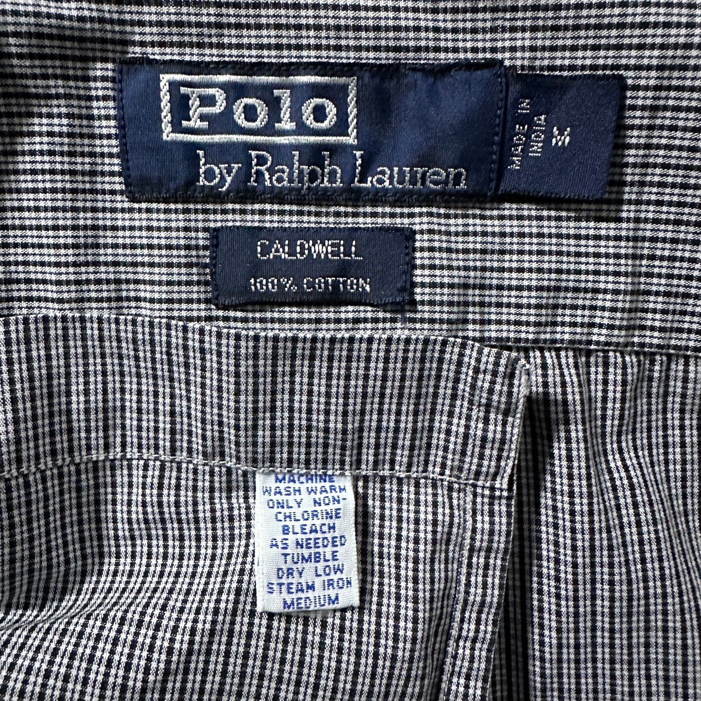 Polo Ralph Lauren Caldwell Cotton Micro Check Short Sleeve Shirt – M / Black White