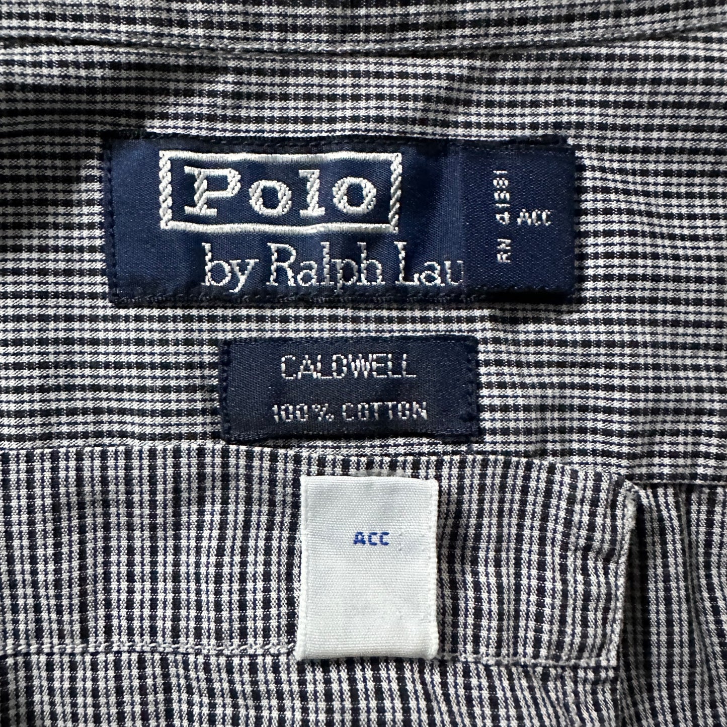 Polo Ralph Lauren Caldwell Cotton Micro Check Short Sleeve Shirt – M / Black White