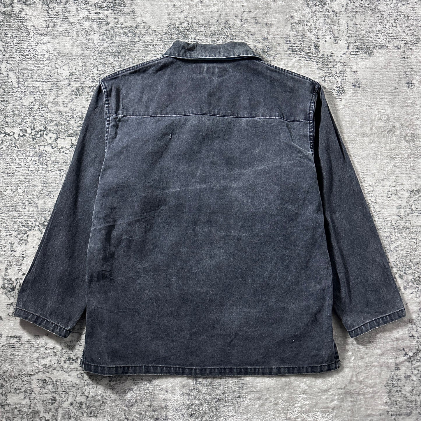 Smock Canvas Pullover– M / Faded Black × Blue