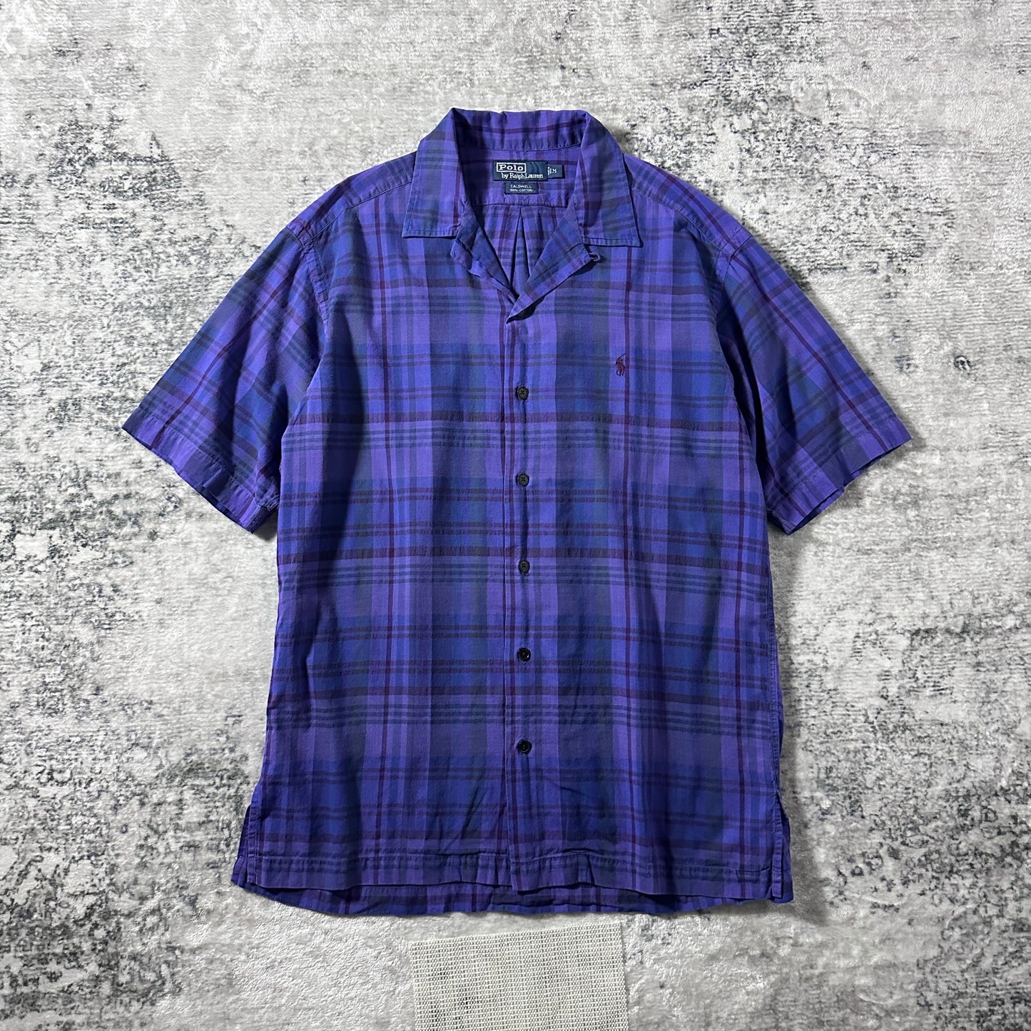 Polo by Ralph Lauren Cotton Caldwell Short Sleeve Shirt – M / Purple Plaid