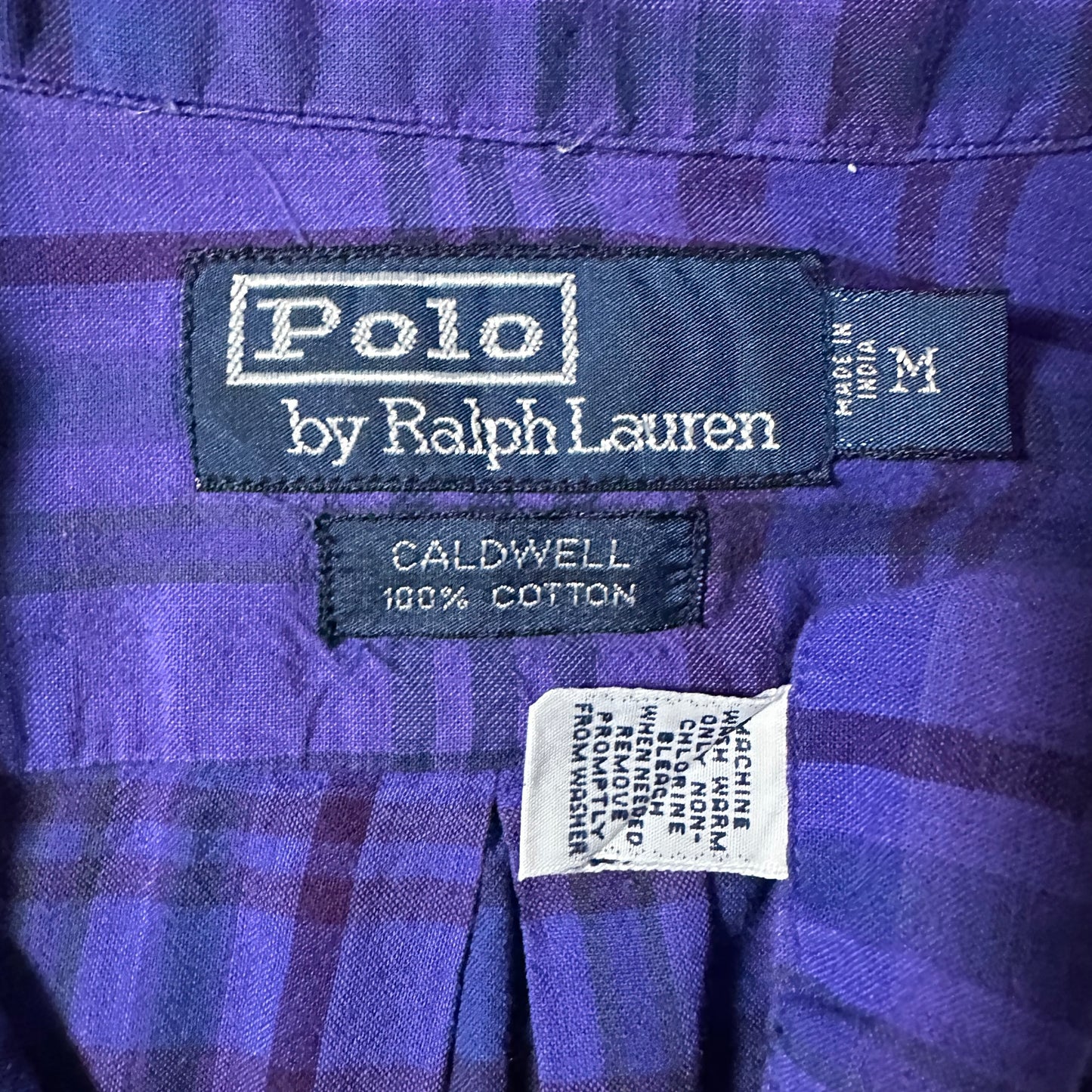 Polo by Ralph Lauren Cotton Caldwell Short Sleeve Shirt – M / Purple Plaid