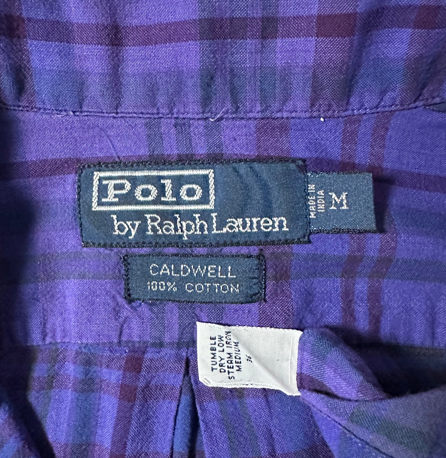 Polo by Ralph Lauren Cotton Caldwell Short Sleeve Shirt – M / Purple Plaid
