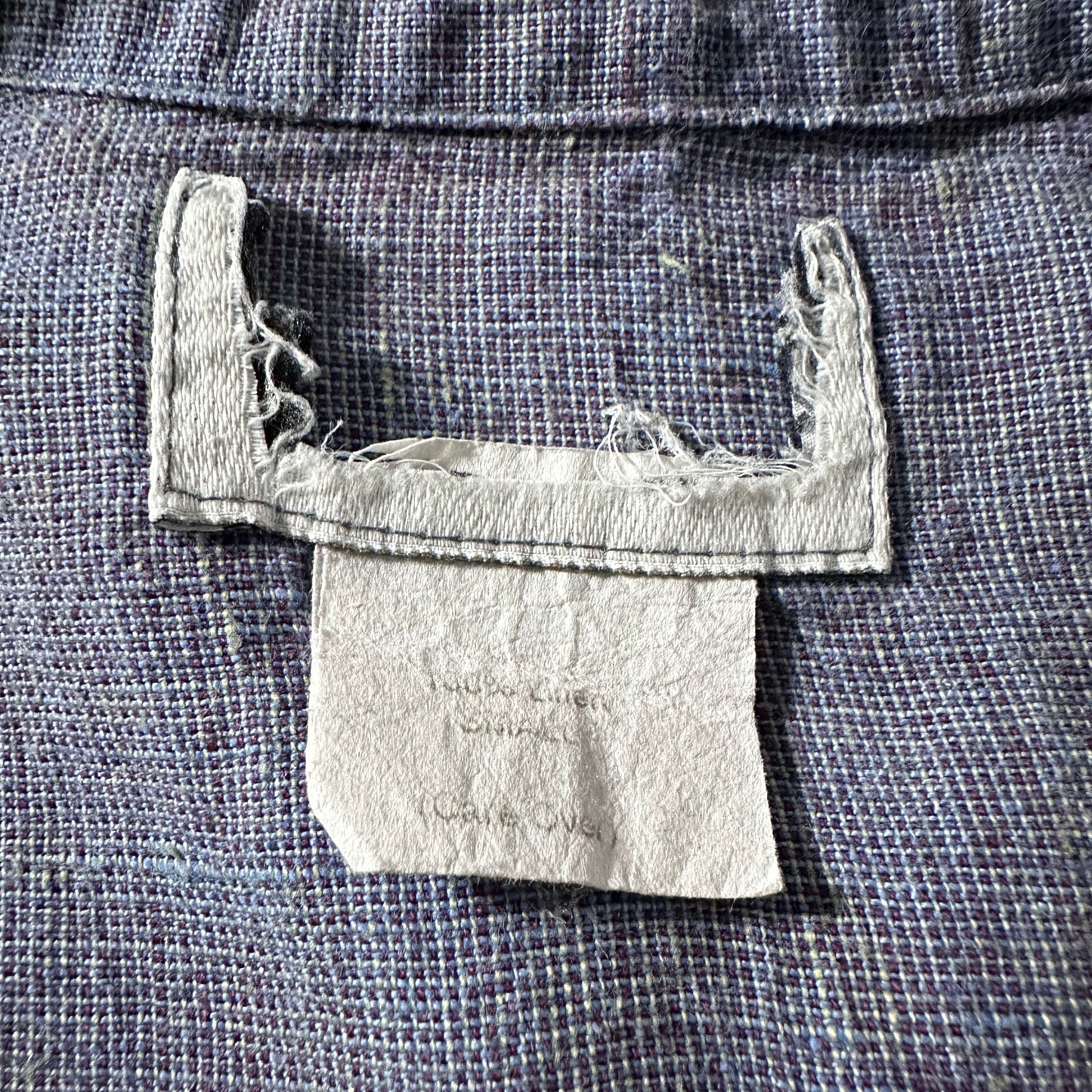 FLAX Linen Short Sleeve Shirt / Smoky Blue Gray / S-M