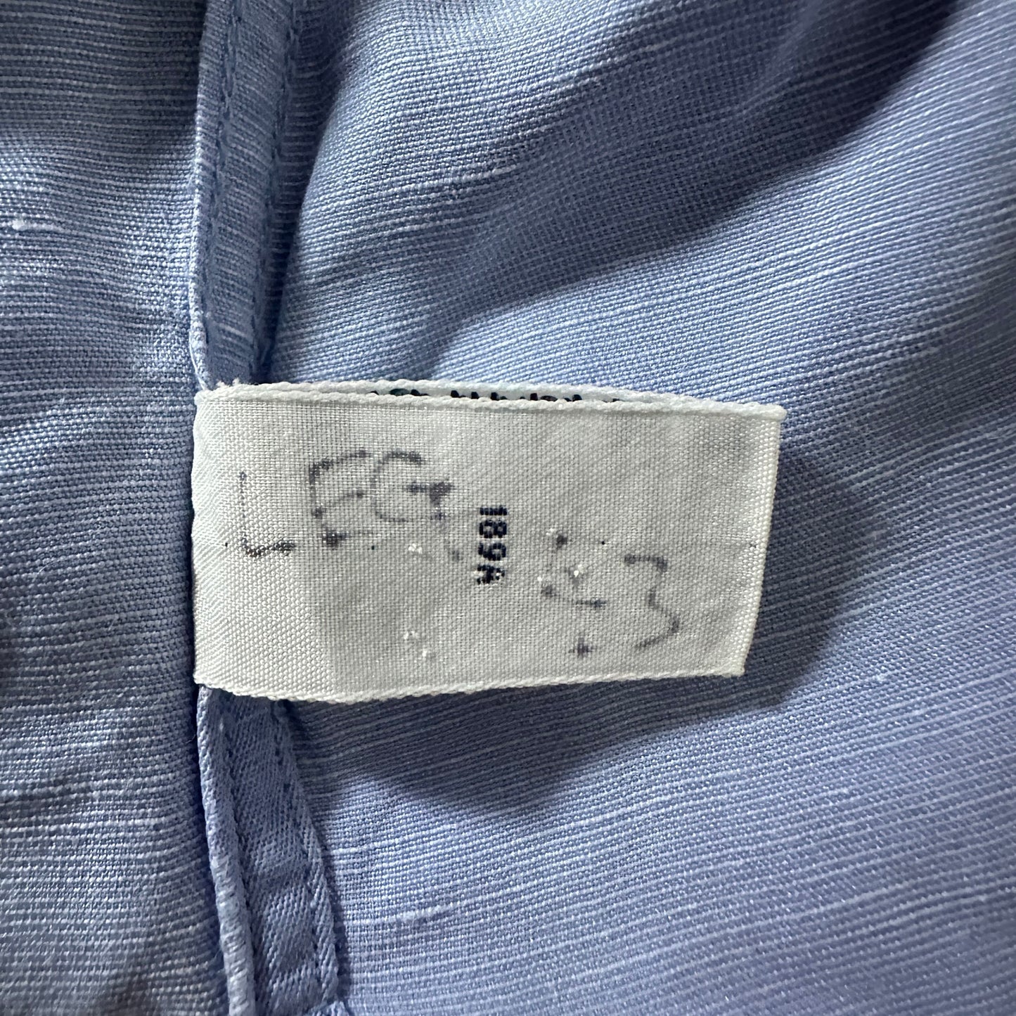 Polo by Ralph Lauren CALDWELL Silk Linen Open Collar Shirt / Light Blue / Size L