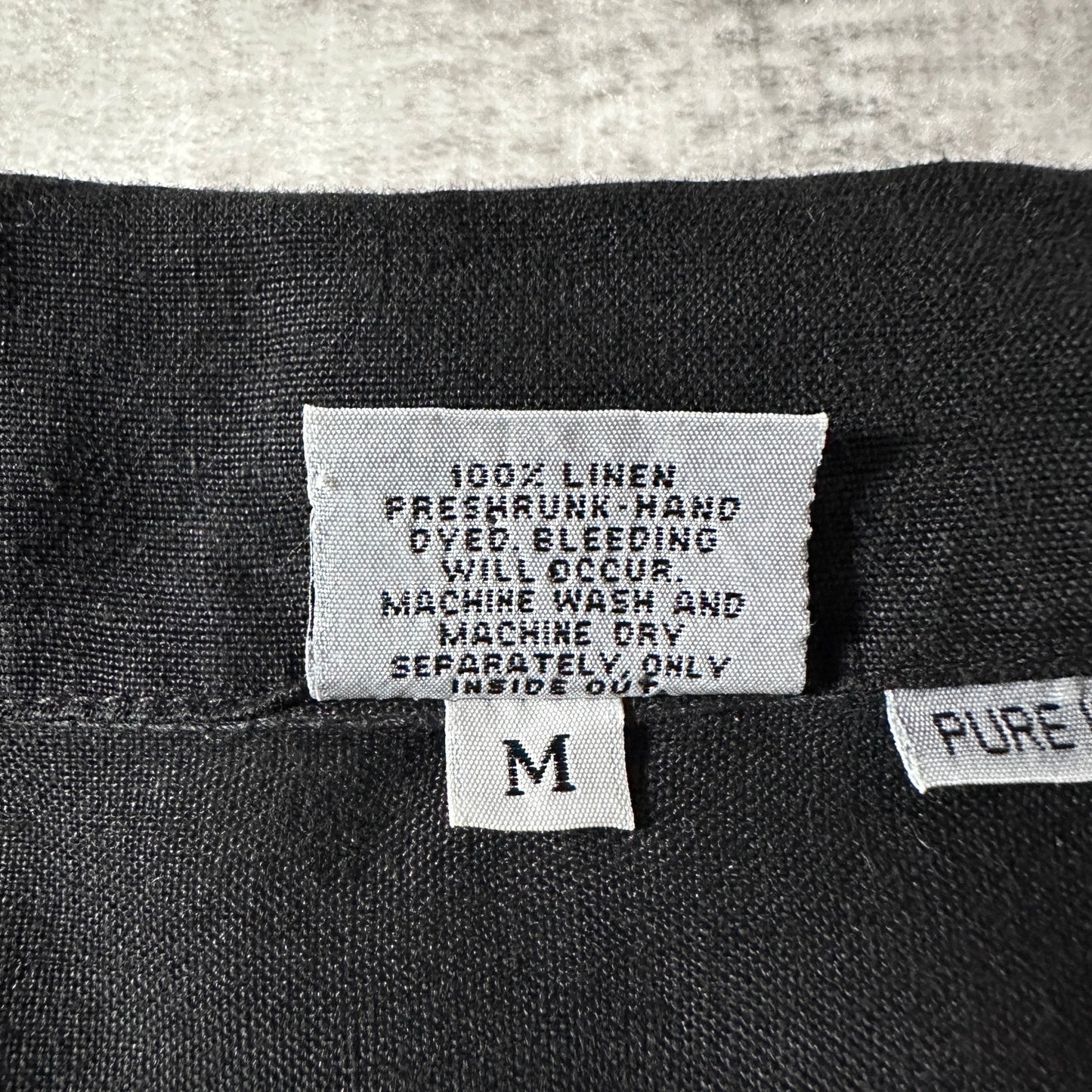 CP SHADES Pure Irish Linen Black Short Sleeve Shirt / Size M