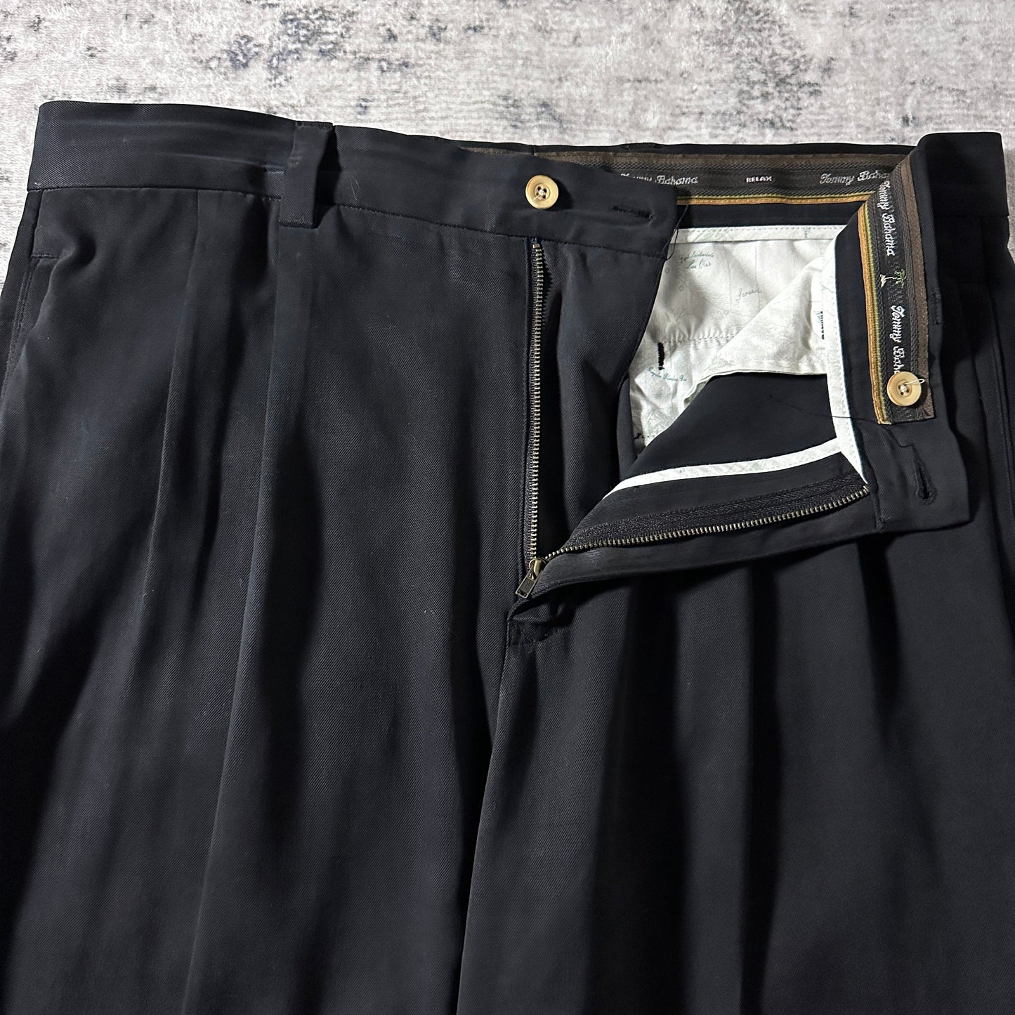 Silk Black Pleated Trousers