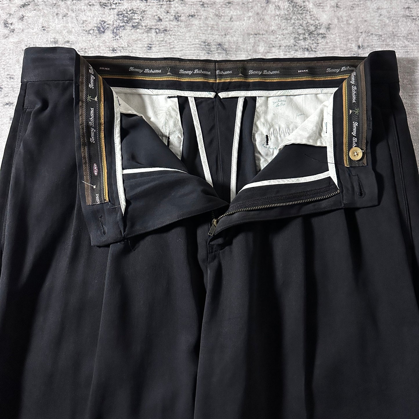 Silk Black Pleated Trousers