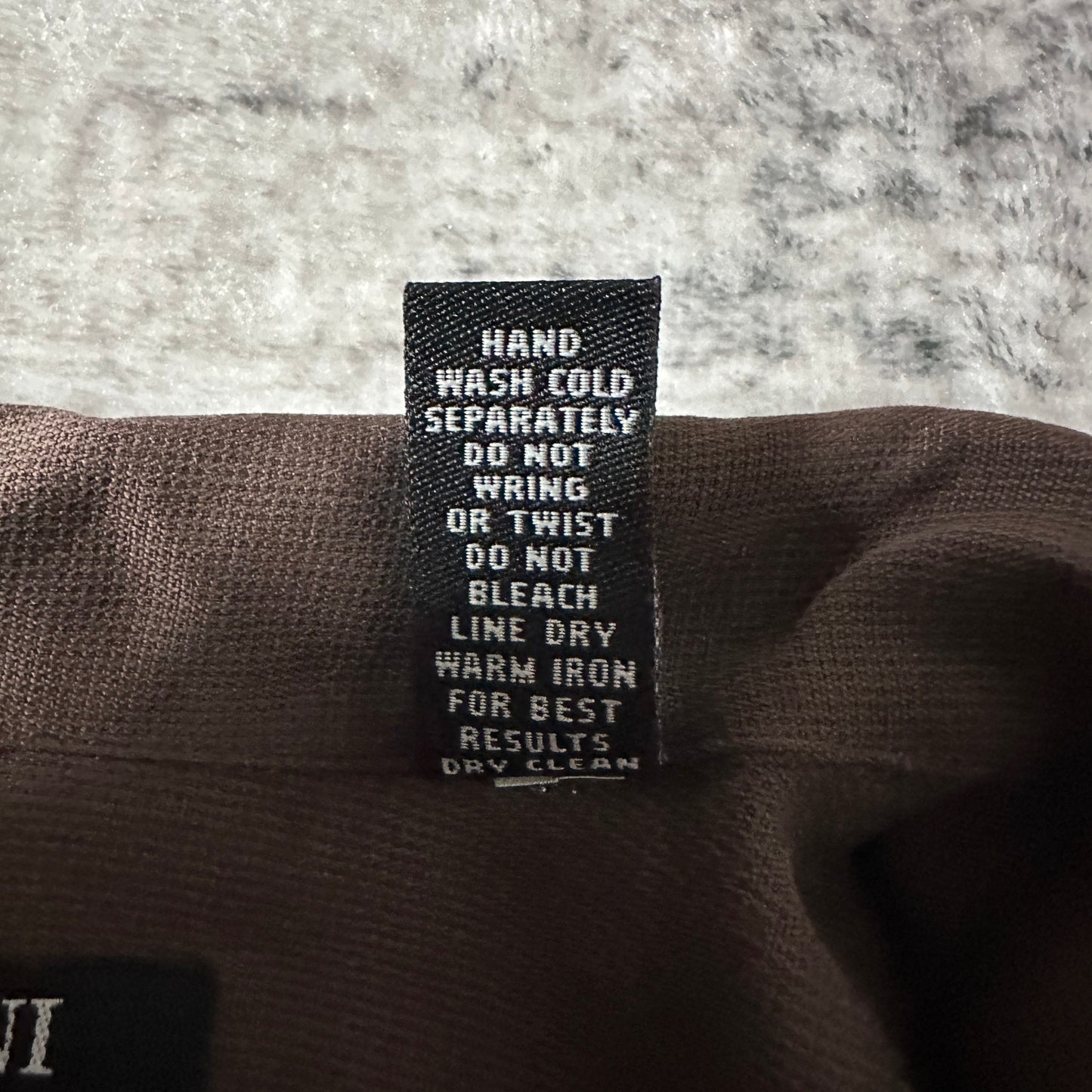Pure Silk Brown Short Sleeve Shirt / Size M