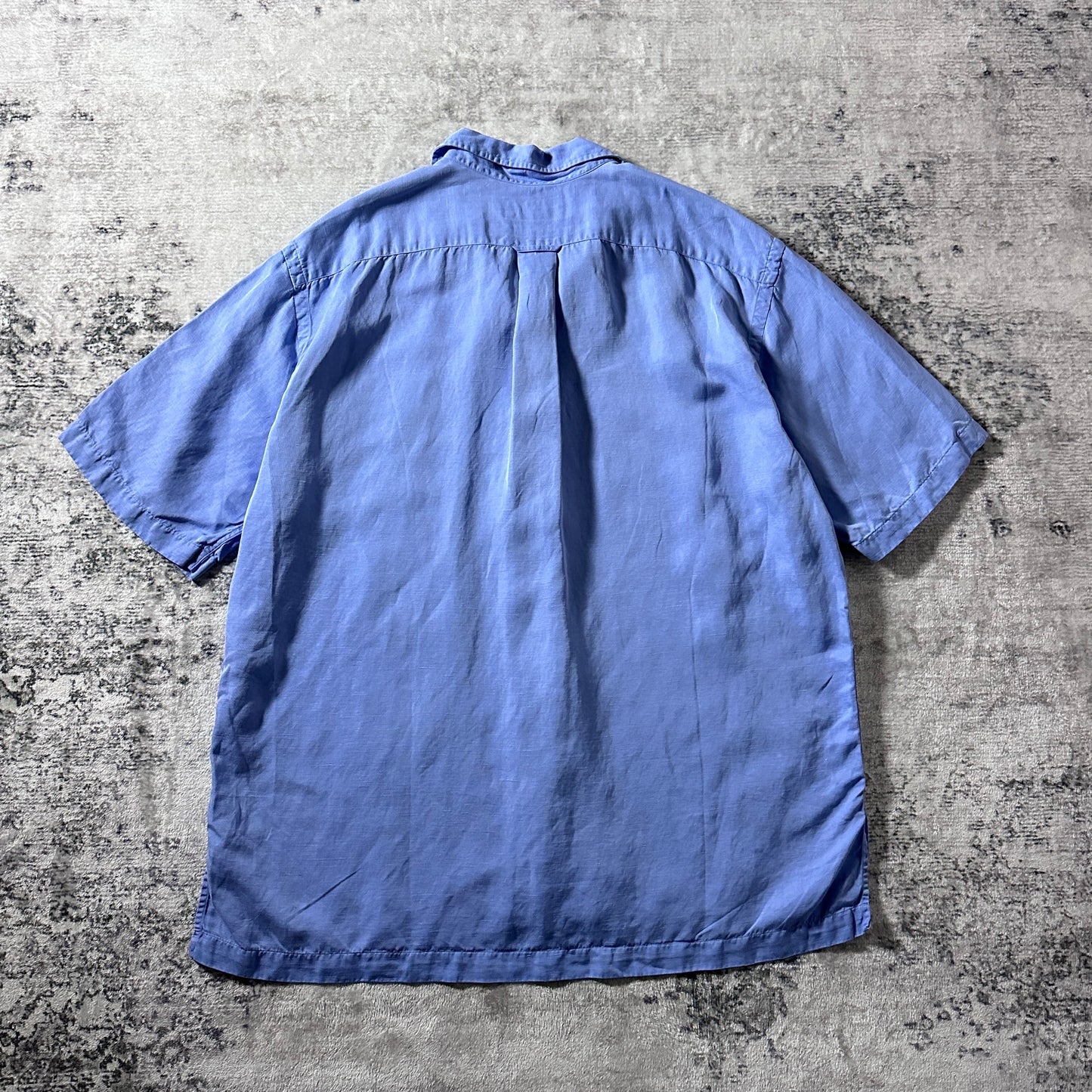 Polo by Ralph Lauren CALDWELL Blue Open Collar Shirt / Size L Silk Linen