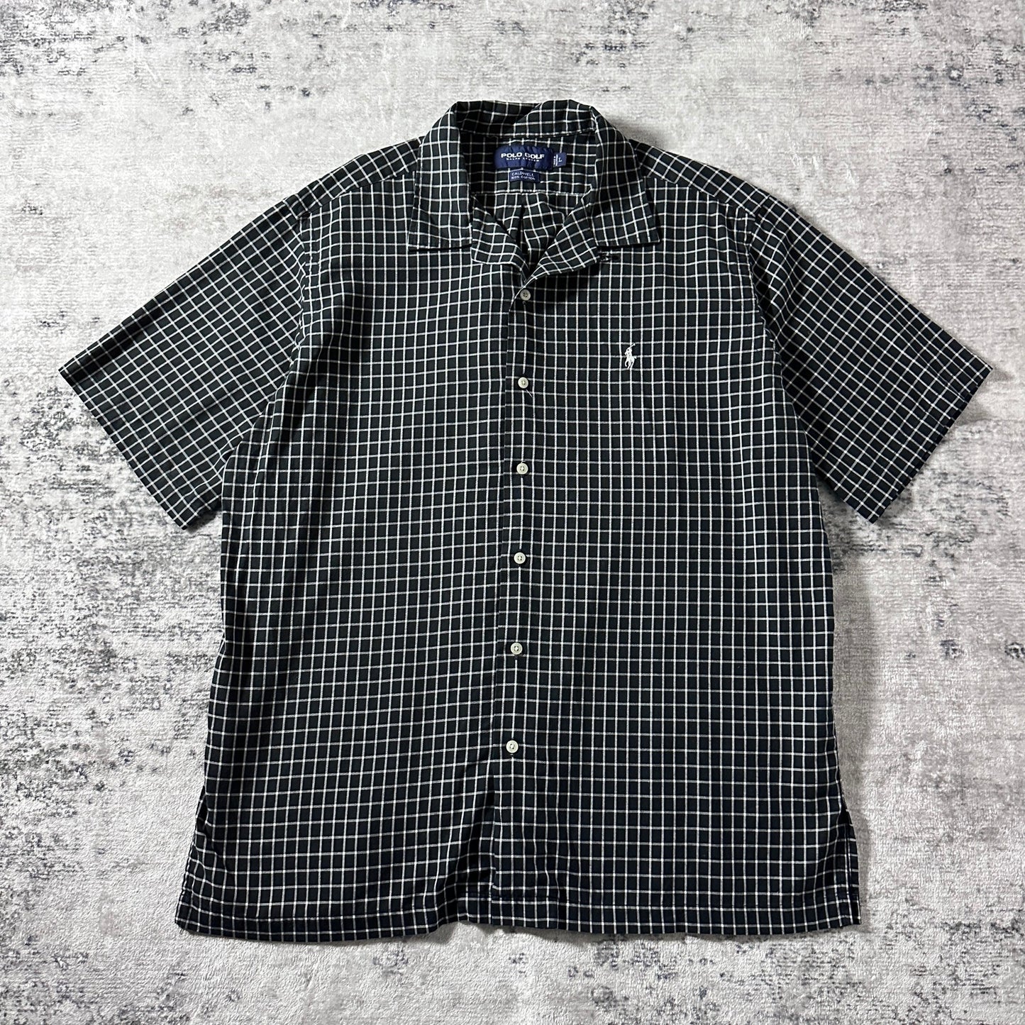 Ralph Lauren Caldwell 100% Cotton Check Shirt / Black White / Size L POLO GOLF