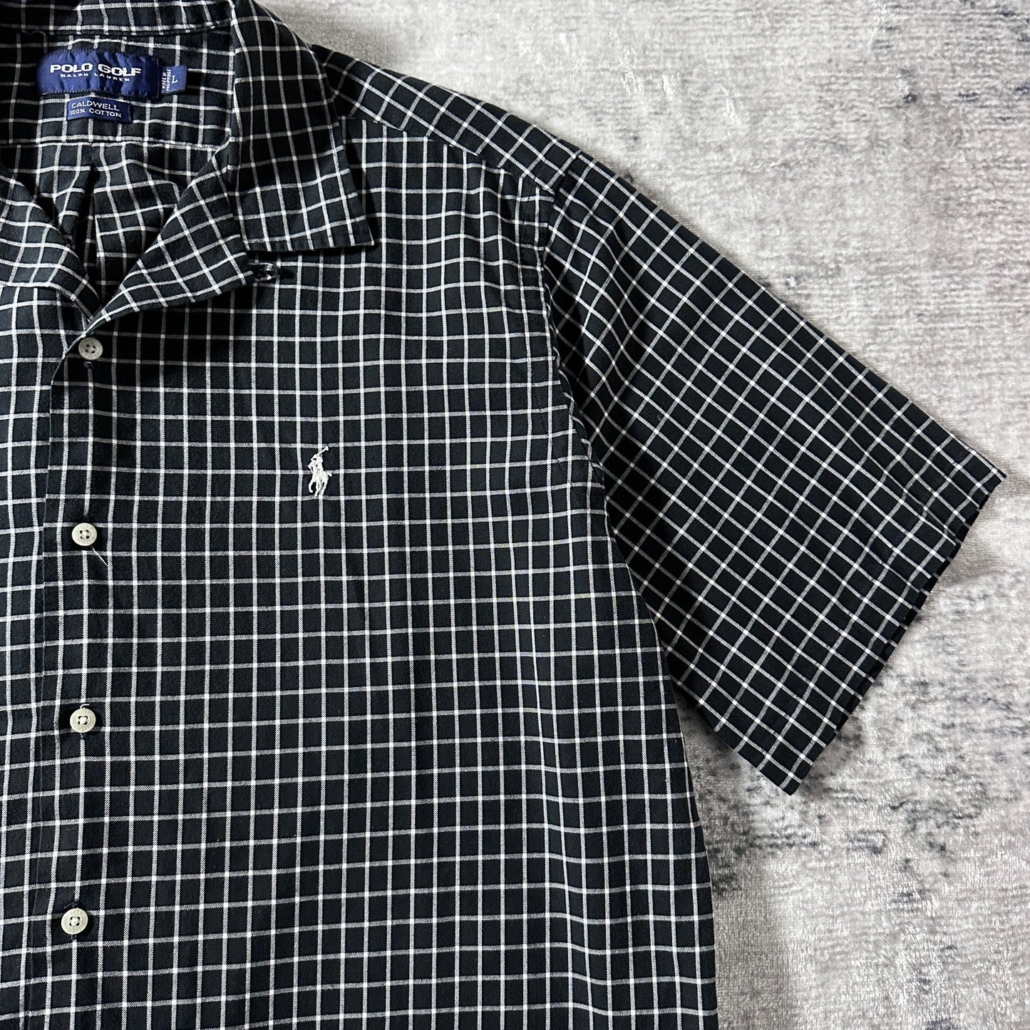 Ralph Lauren Caldwell 100% Cotton Check Shirt / Black White / Size L POLO GOLF