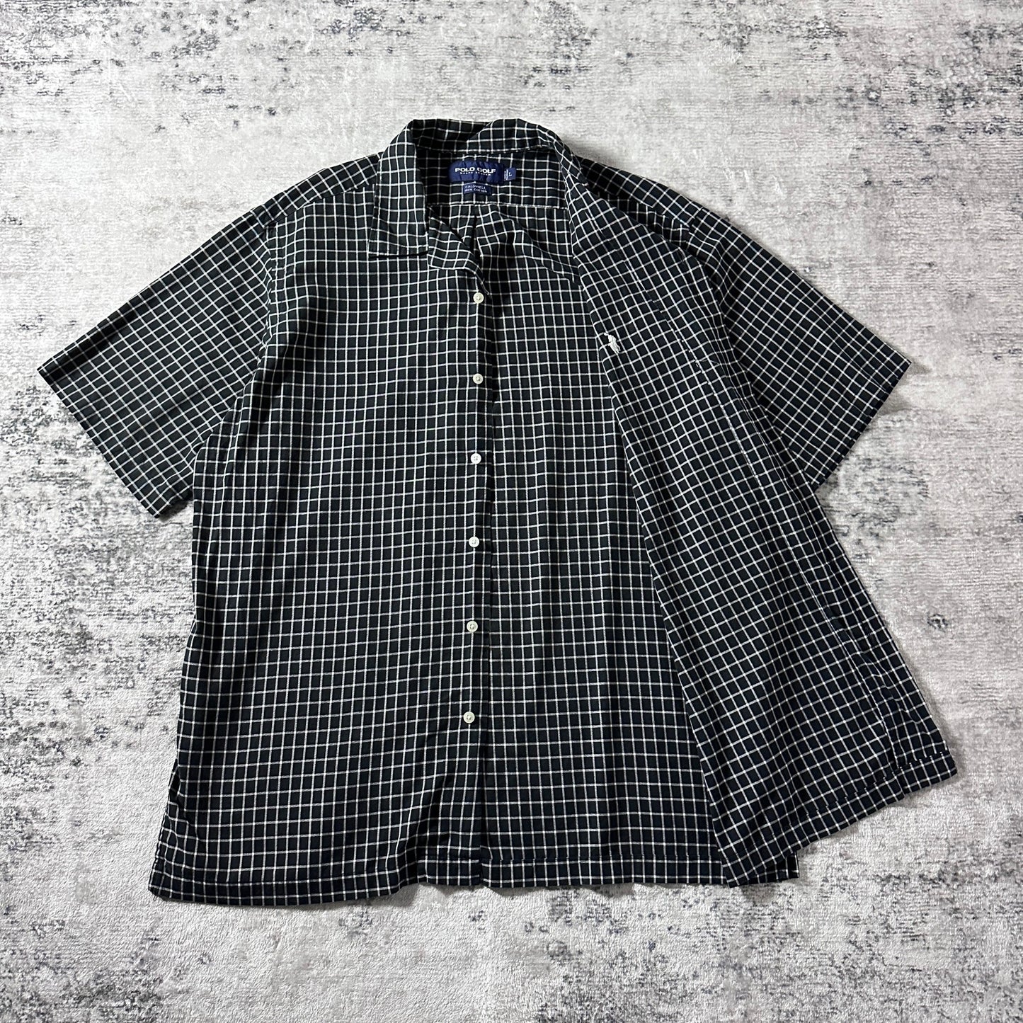 Ralph Lauren Caldwell 100% Cotton Check Shirt / Black White / Size L POLO GOLF