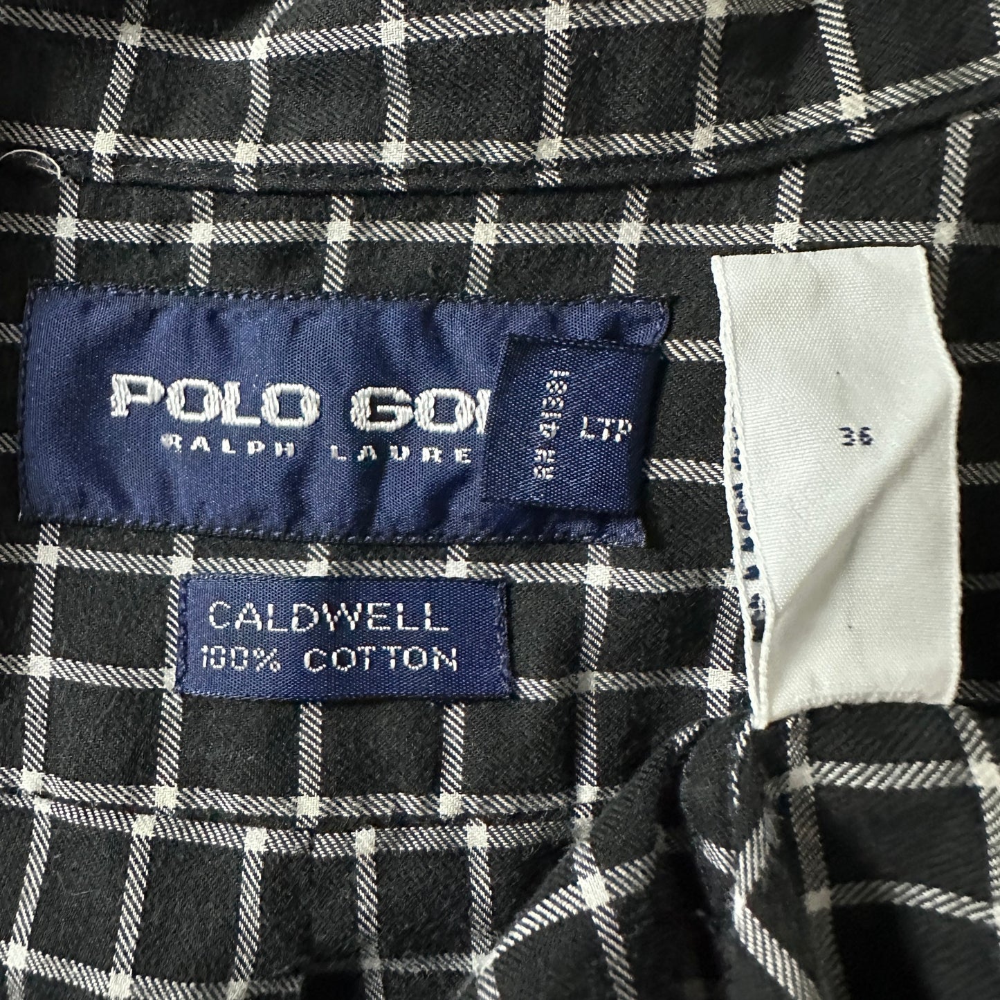 Ralph Lauren Caldwell 100% Cotton Check Shirt / Black White / Size L POLO GOLF