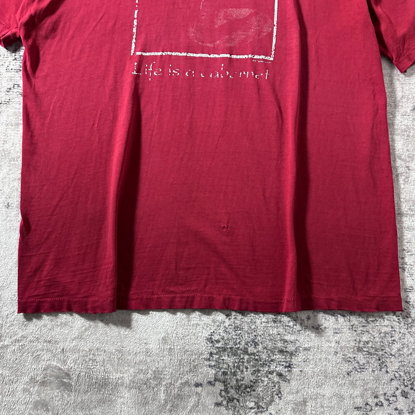 Cotton “got wine?” Graphic T-Shirt / Wine Red / XL/ Hanes BEEFY-T