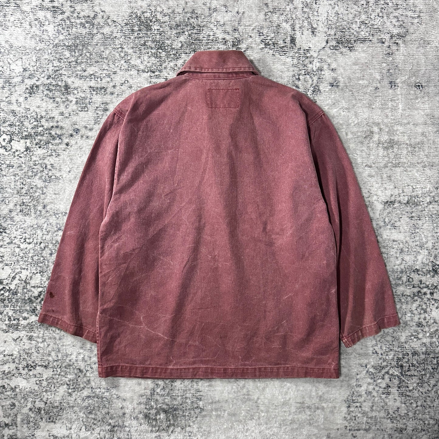 Fisherman's smock Pullover Shirt / Size M / Faded Dusty Rose