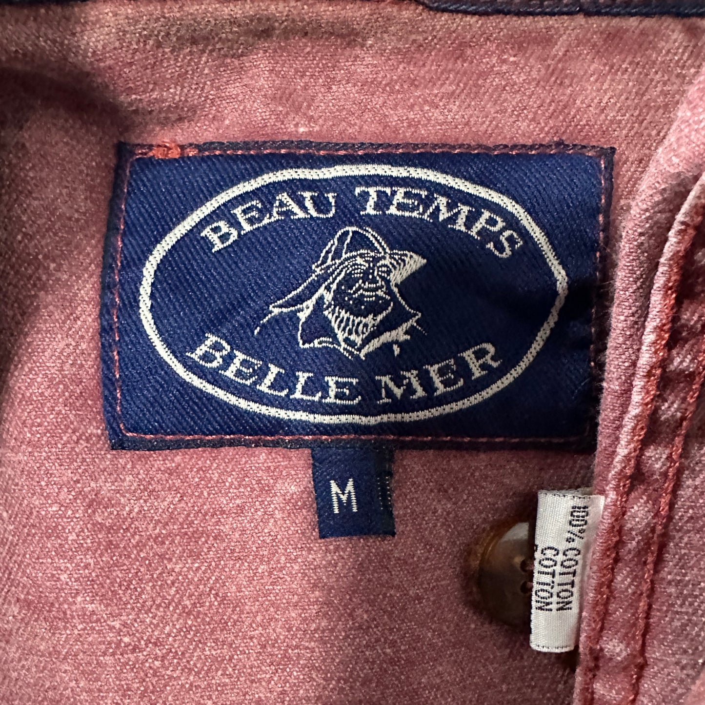 Fisherman's smock Pullover Shirt / Size M / Faded Dusty Rose