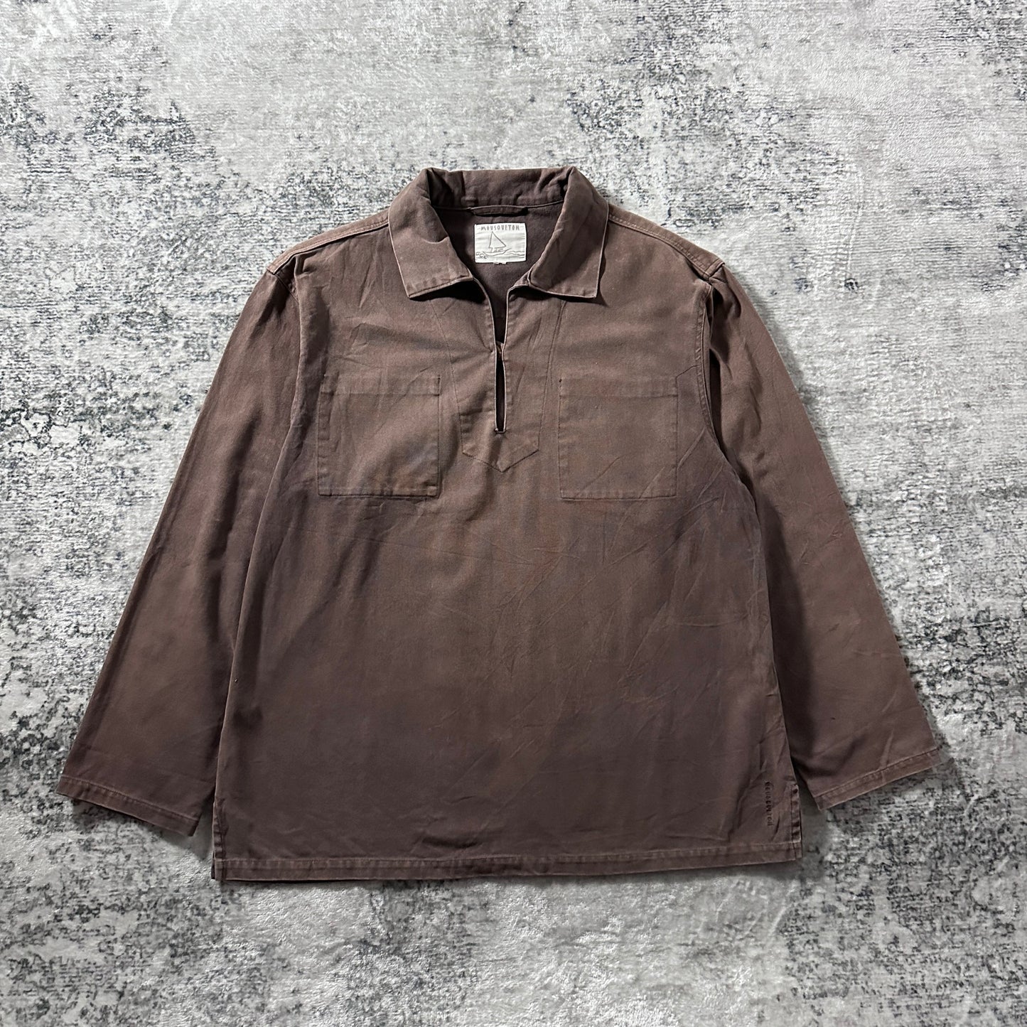MOUSQUETON Brown Pullover Fisherman Smock Long Sleeve Shirt