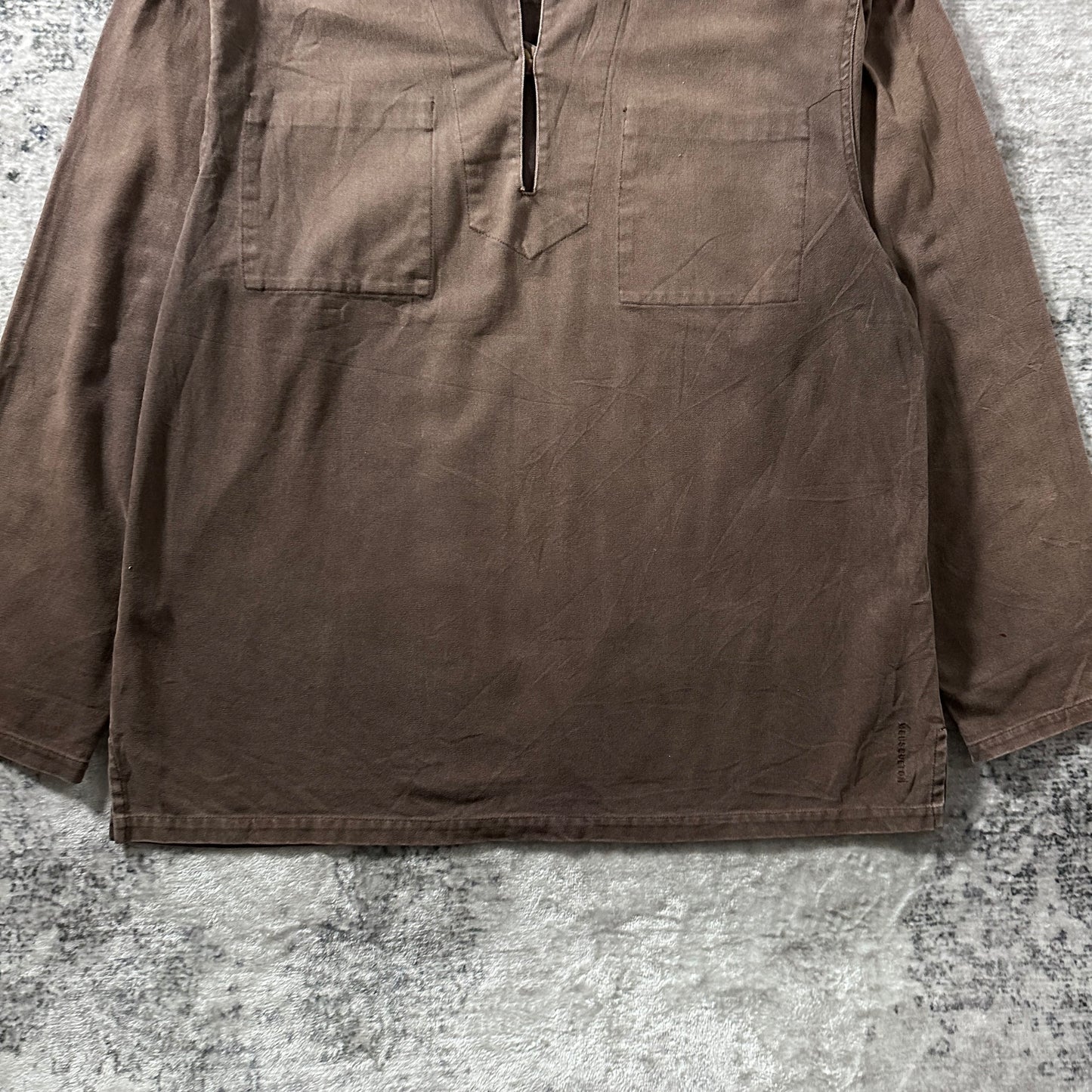 MOUSQUETON Brown Pullover Fisherman Smock Long Sleeve Shirt