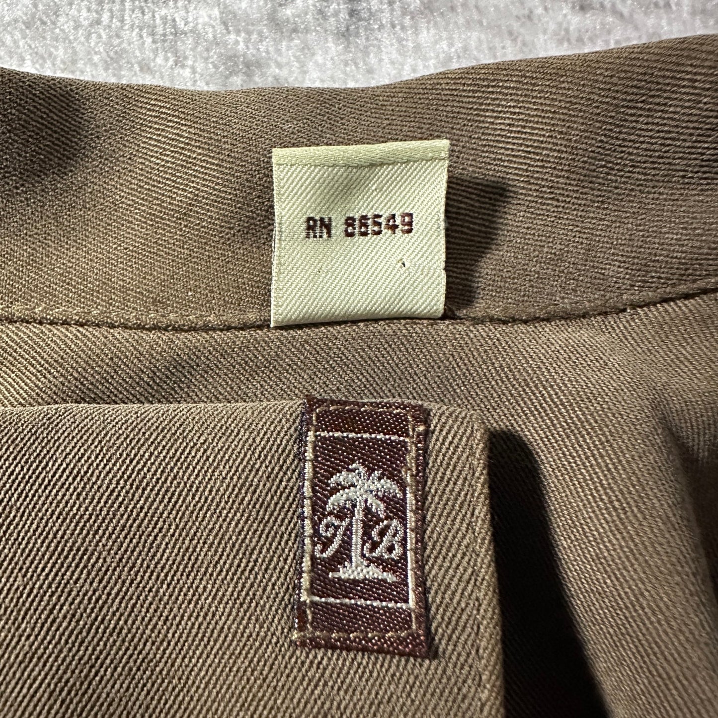 Tommy Bahama 100% Silk Olive Brown Short Sleeve Open Collar Shirt – XL