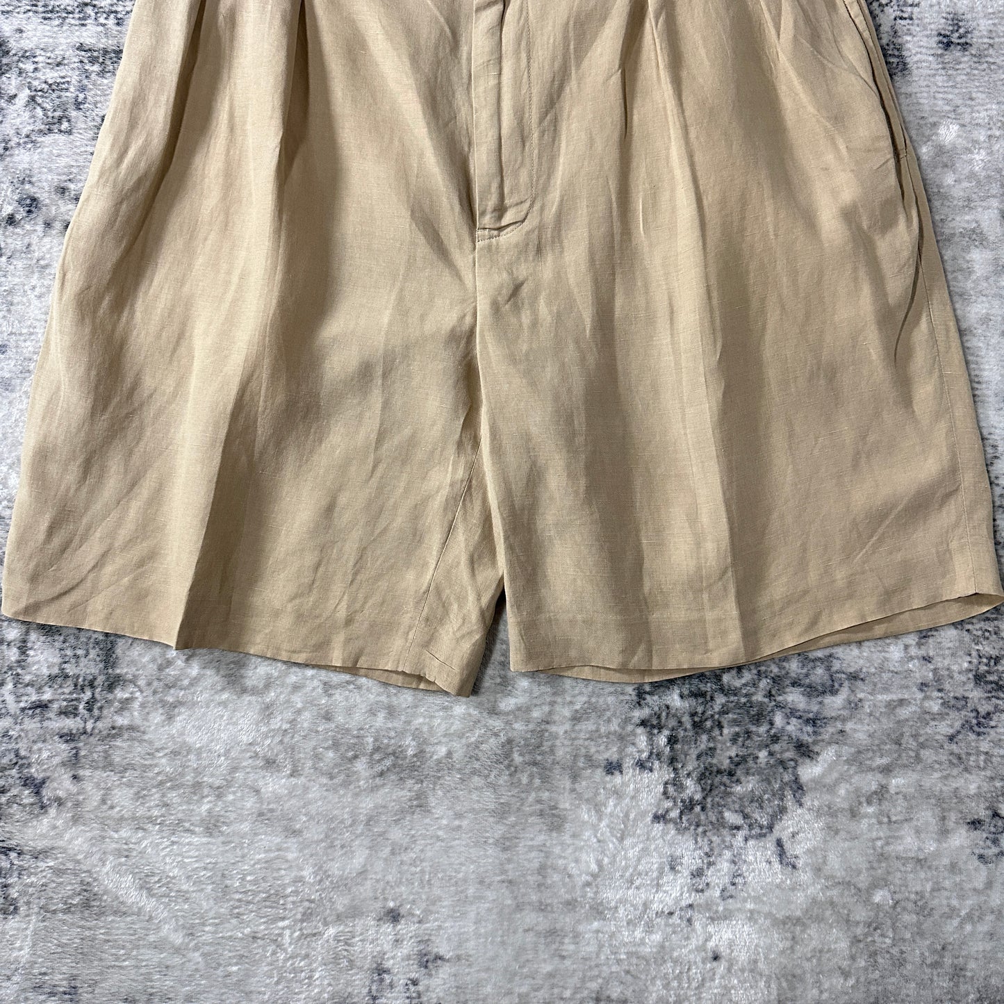 Ralph Lauren Beige Linen Silk Pleated Shorts Size 34　POLO GOLF