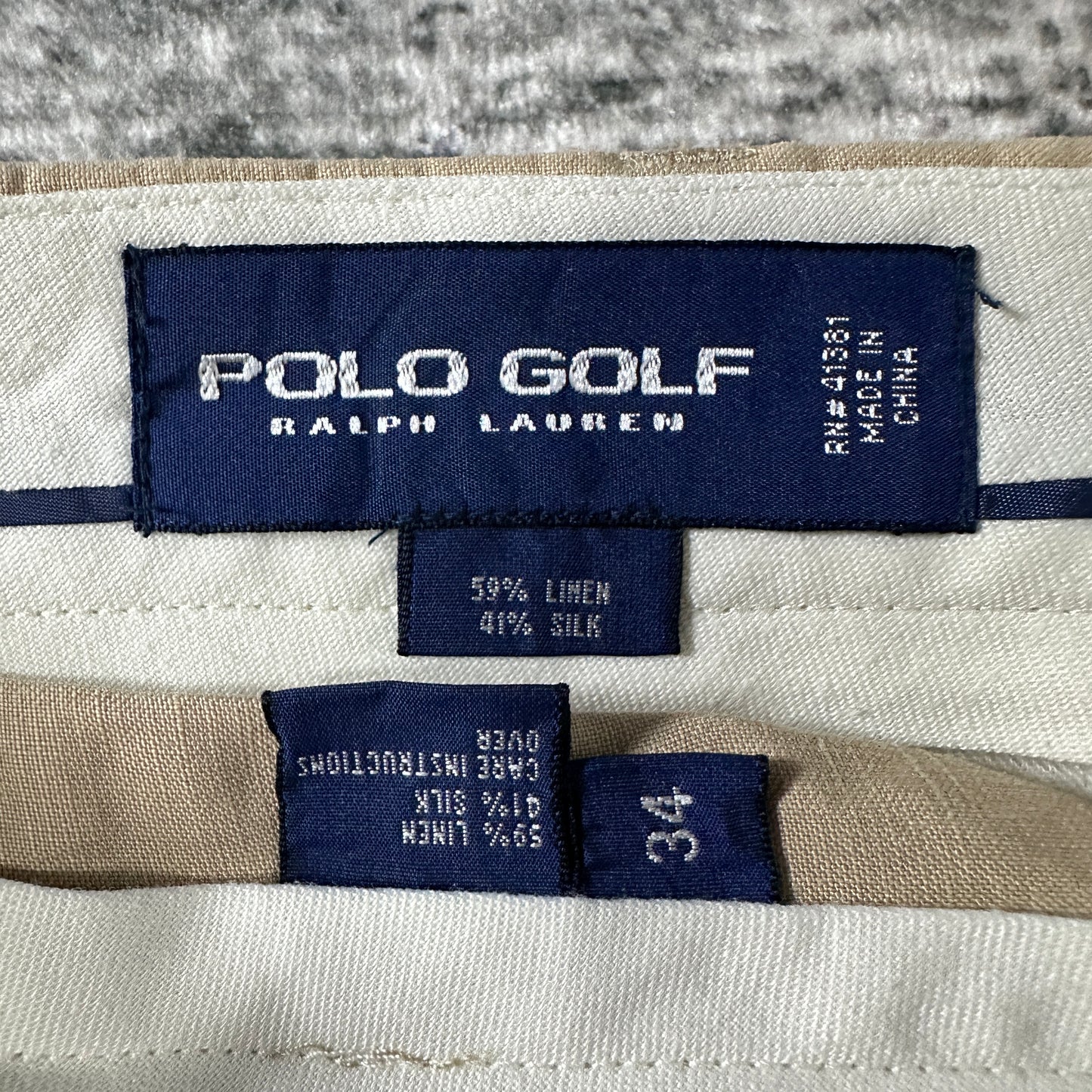 Ralph Lauren Beige Linen Silk Pleated Shorts Size 34　POLO GOLF