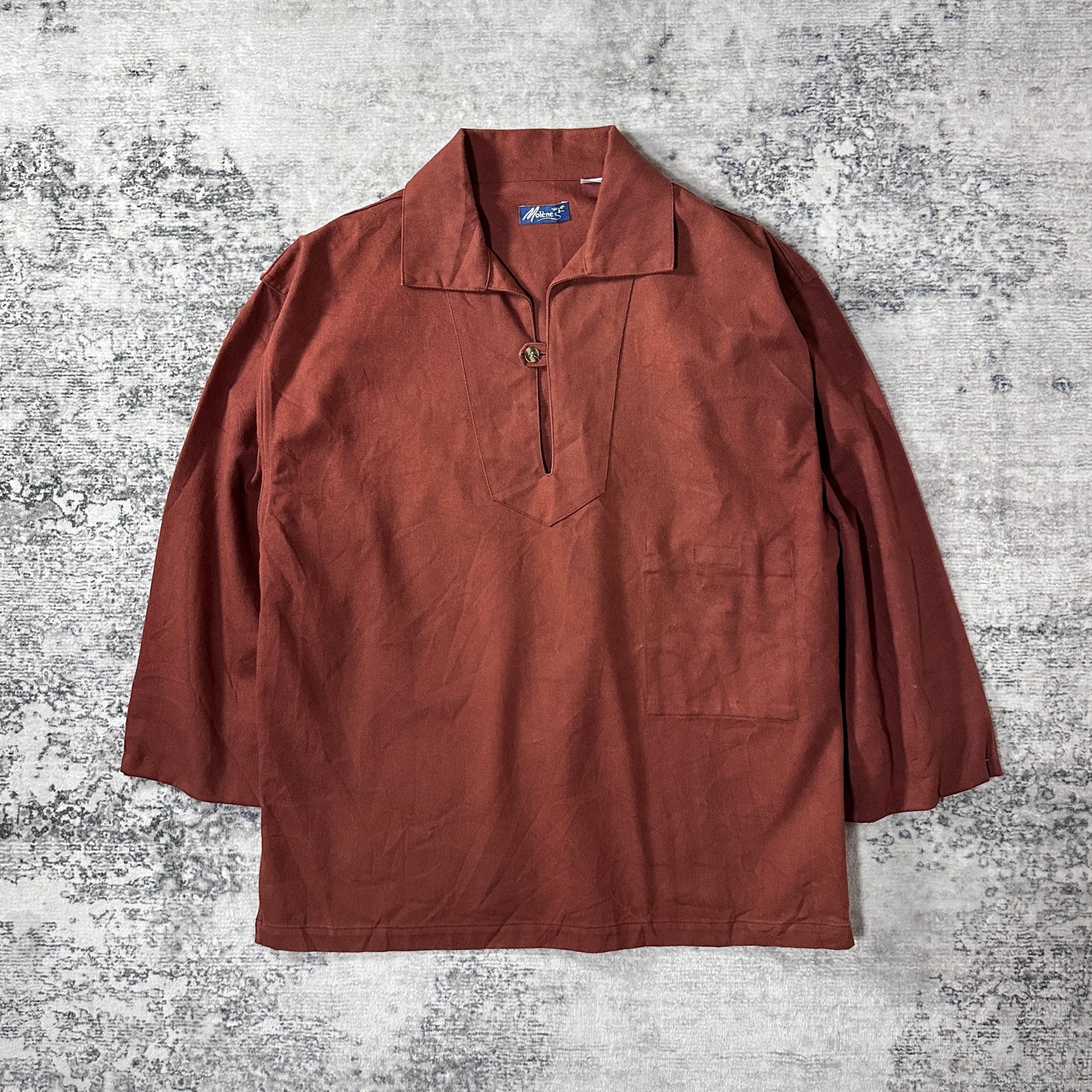 Fisherman's smock Cotton Pullover Smock Shirt Size L