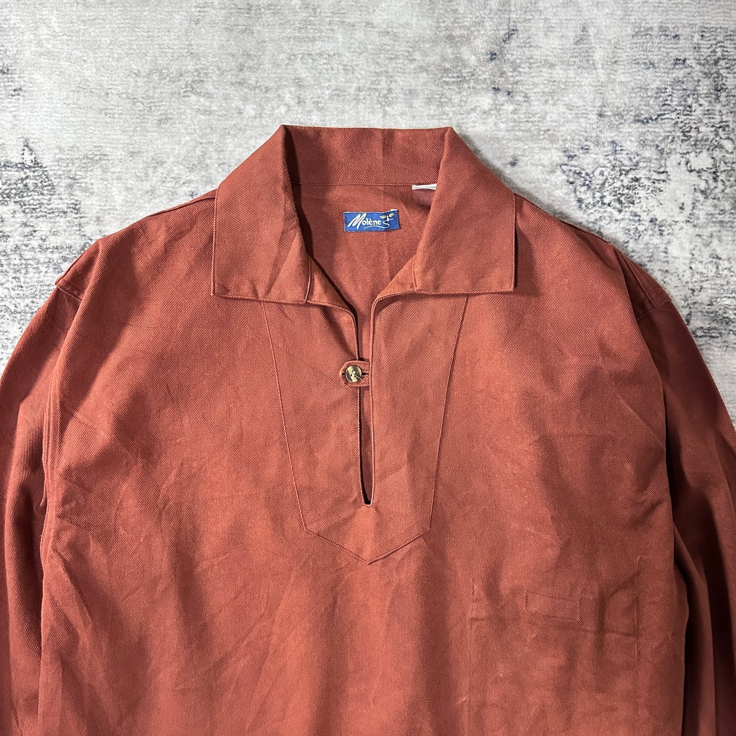 Fisherman's smock Cotton Pullover Smock Shirt Size L