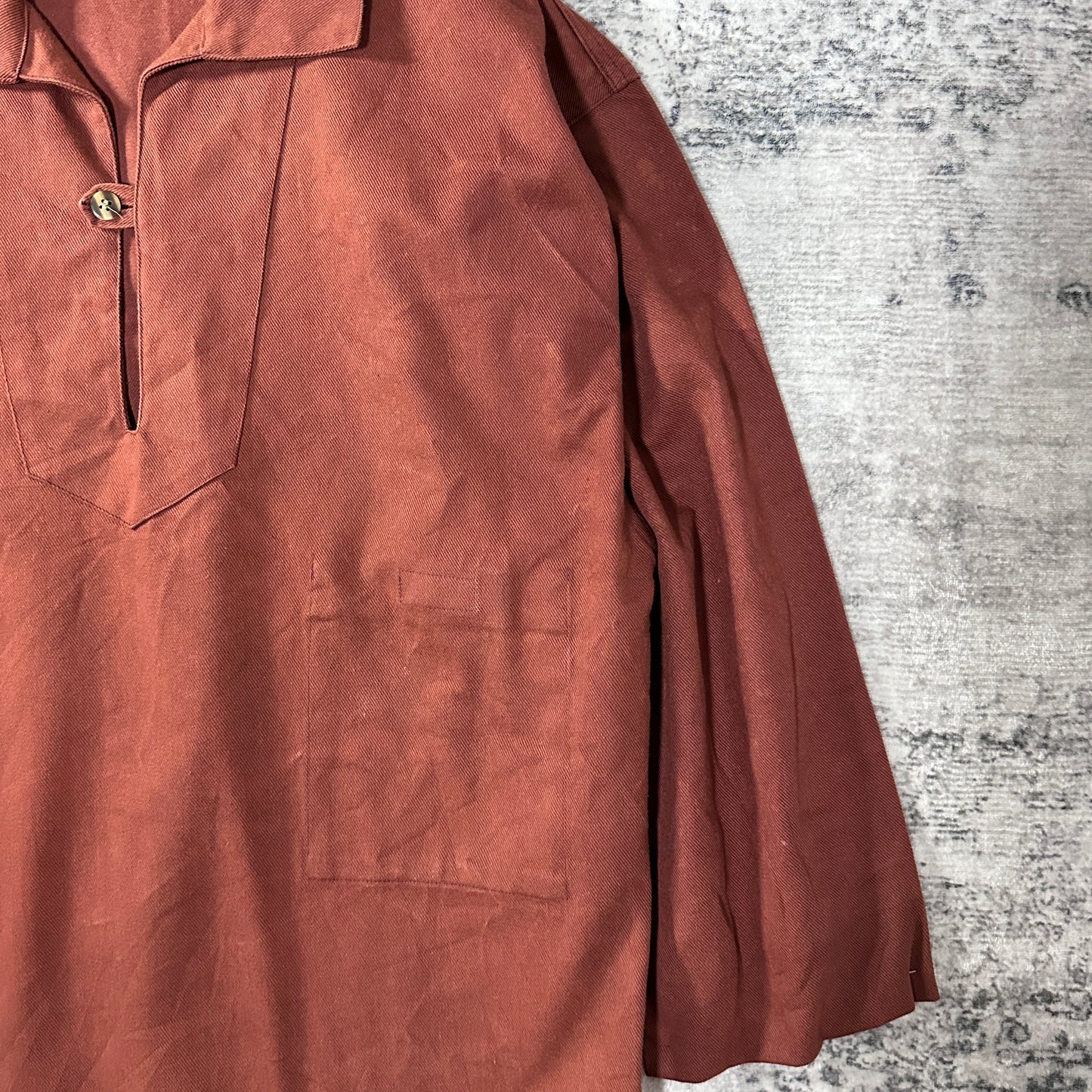Fisherman's smock Cotton Pullover Smock Shirt Size L