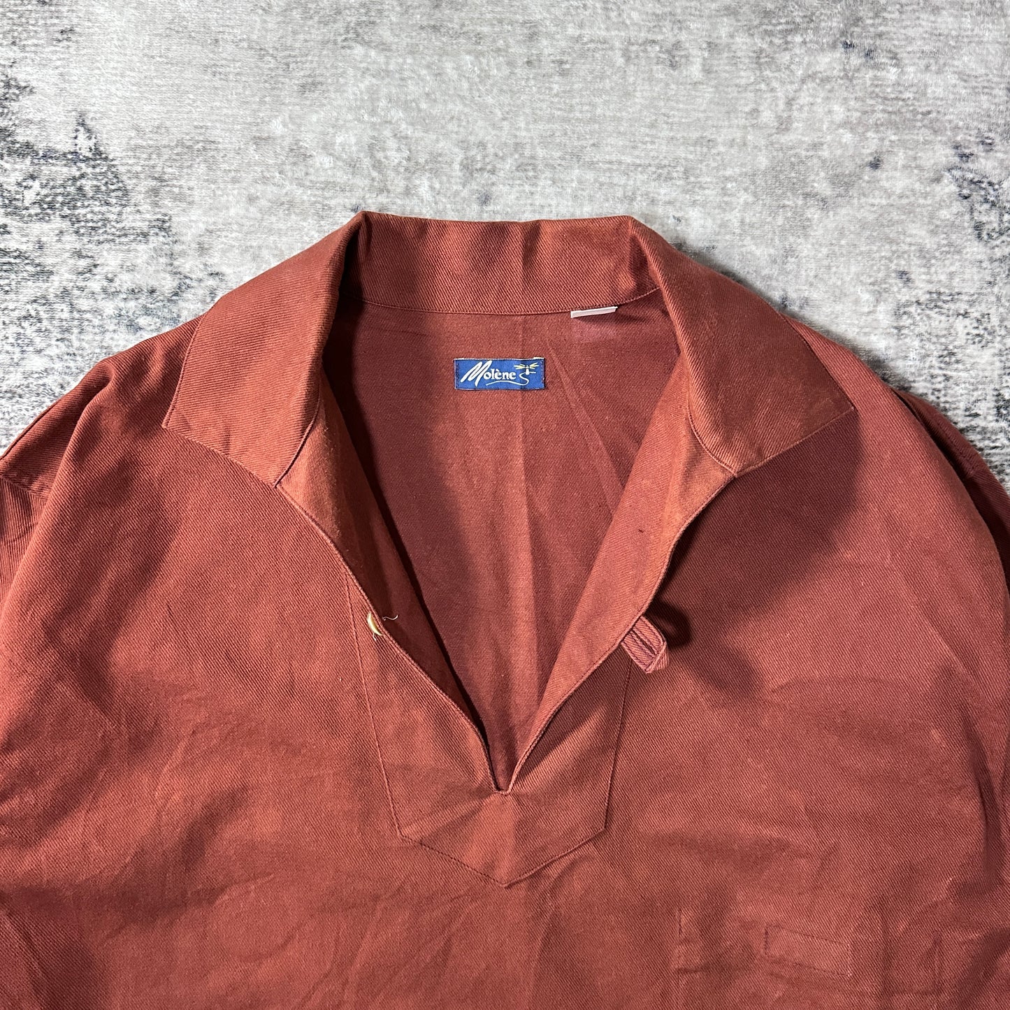 Fisherman's smock Cotton Pullover Smock Shirt Size L