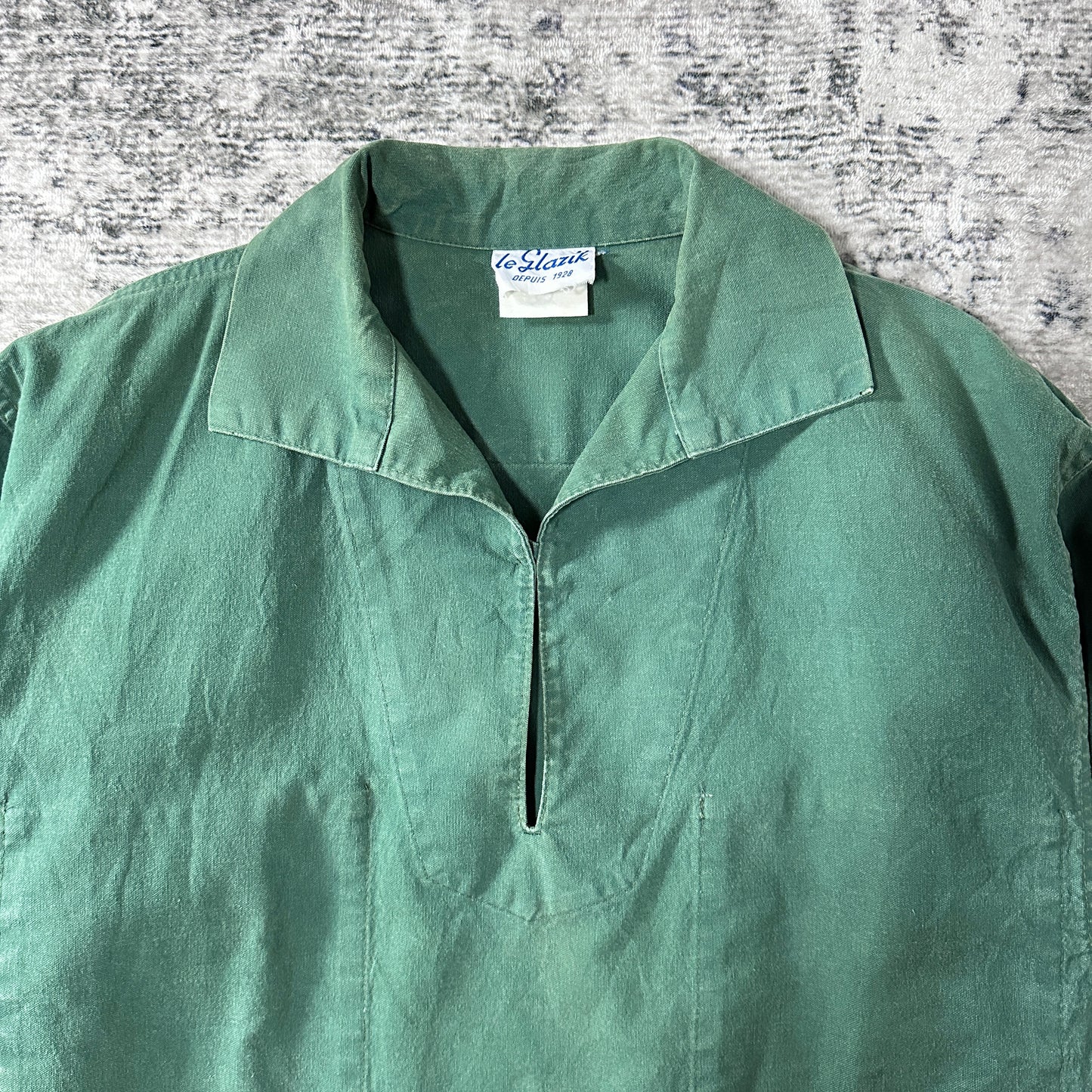 Fisherman's Smock LE GLAZIK Green - Pullover Smock Shirt