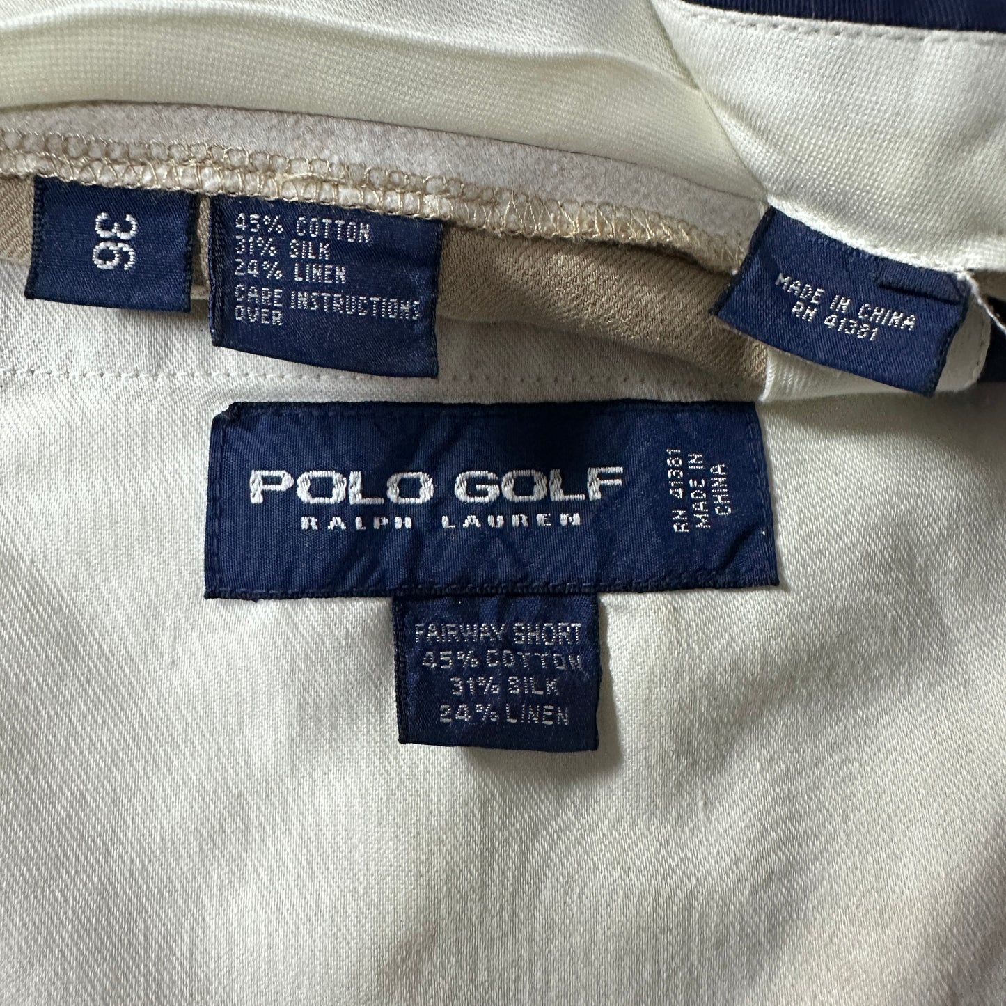 Ralph Lauren Beige Cotton Silk Linen Fairway Shorts W36 POLO GOLF
