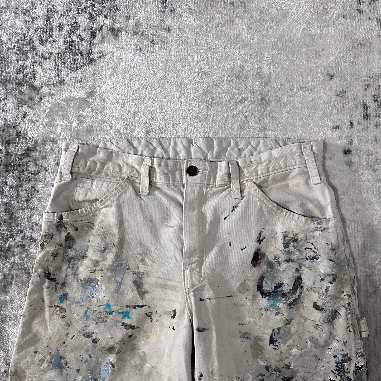 Dickies Paint Splatter Painter Shorts Natural White