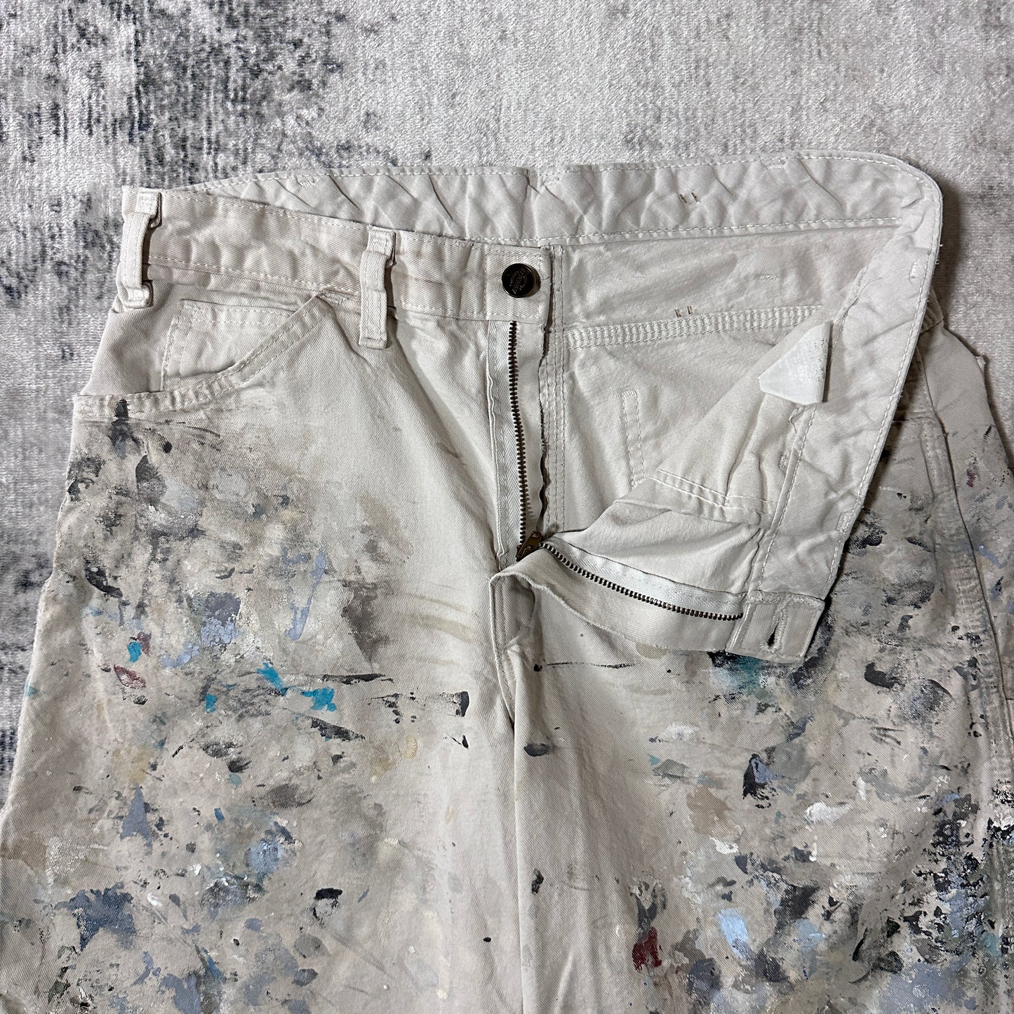Dickies Paint Splatter Painter Shorts Natural White
