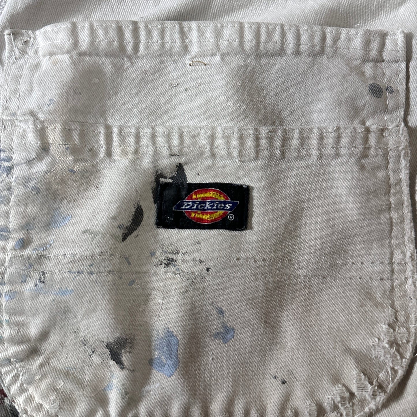 Dickies Paint Splatter Painter Shorts Natural White