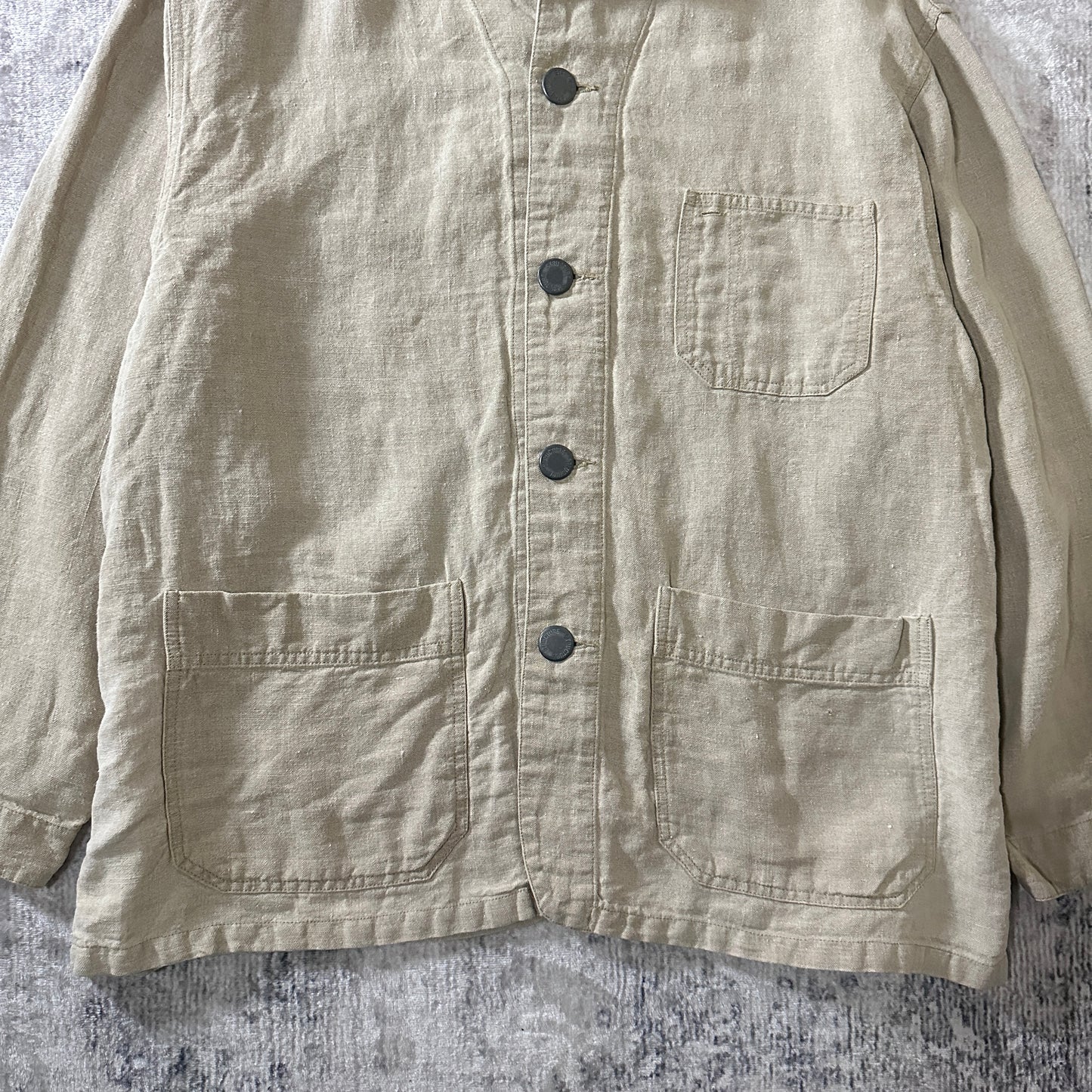 Linen Beige Chore Jacket Size XL STRUCTURE Le Collezioni 100%